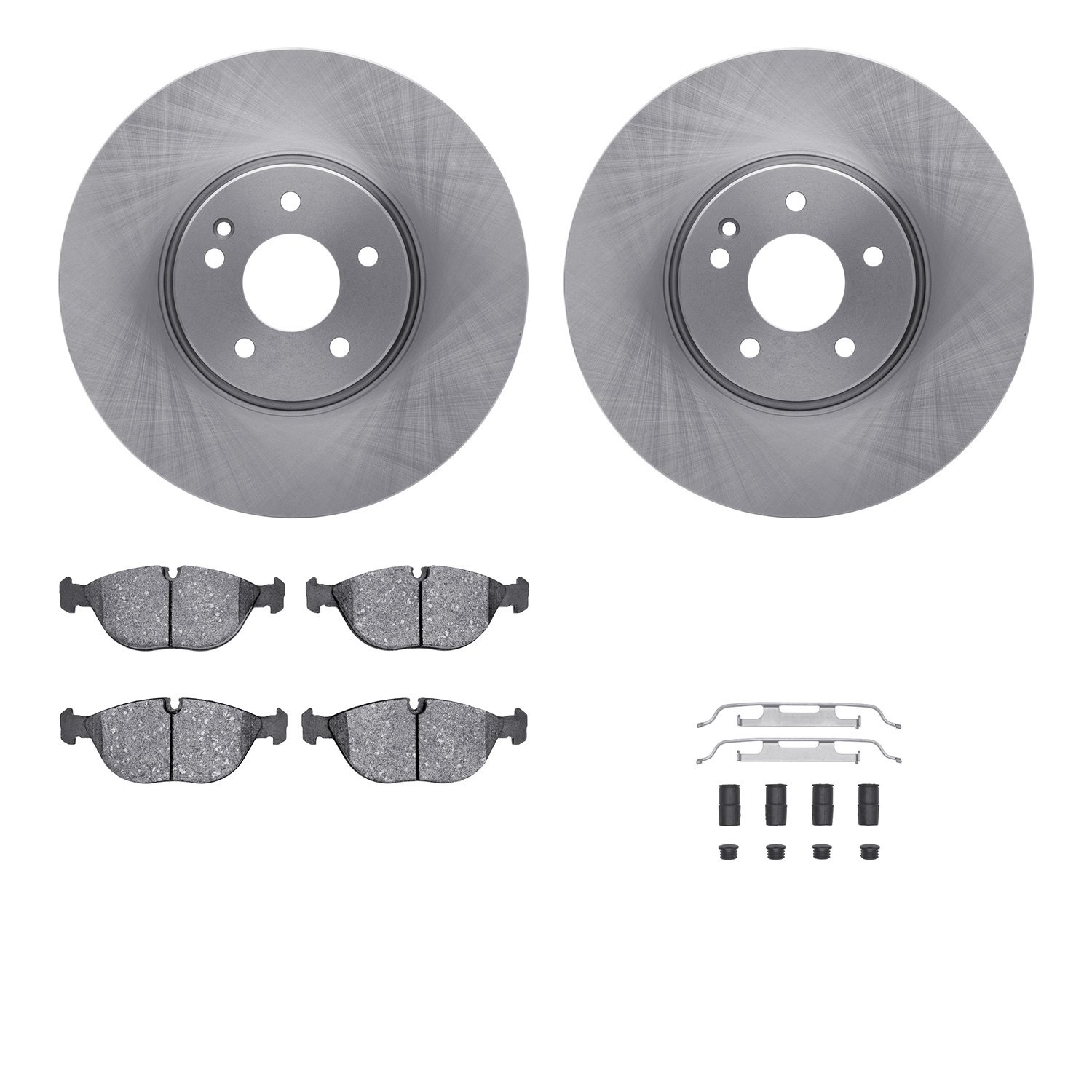 6312-63063 Brake Rotors with 3000-Series Ceramic Brake Pads Kit with Hardware, 2000-2006 Multiple Makes/Models, Position: Front