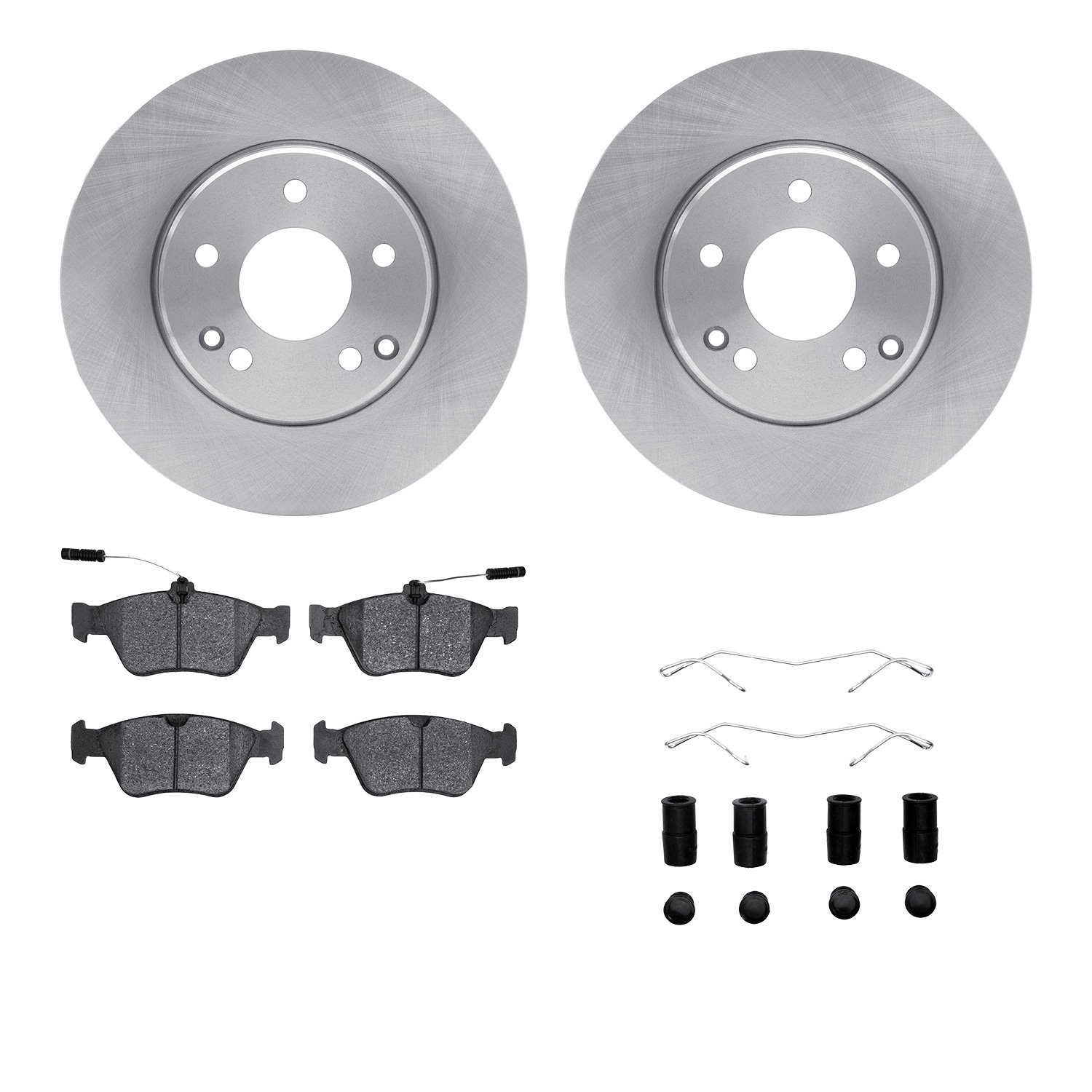 6312-63066 Brake Rotors with 3000-Series Ceramic Brake Pads Kit with Hardware, 1996-2004 Mercedes-Benz, Position: Front
