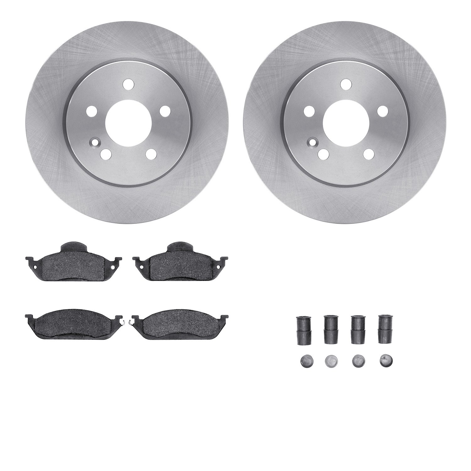 6312-63069 Brake Rotors with 3000-Series Ceramic Brake Pads Kit with Hardware, 1998-2005 Mercedes-Benz, Position: Front