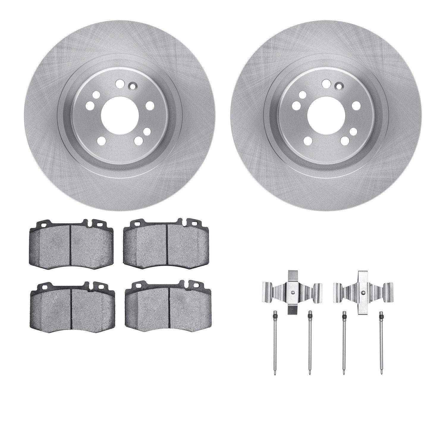 6312-63072 Brake Rotors with 3000-Series Ceramic Brake Pads Kit with Hardware, 2000-2005 Mercedes-Benz, Position: Front