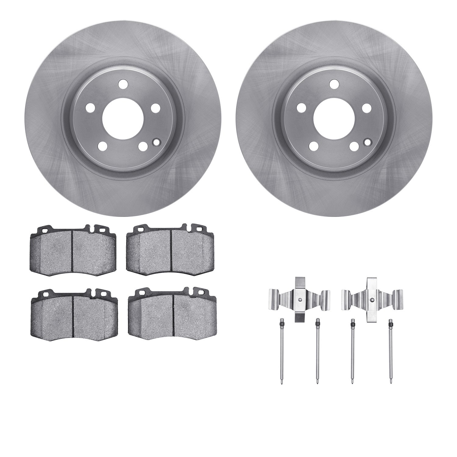 6312-63073 Brake Rotors with 3000-Series Ceramic Brake Pads Kit with Hardware, 2006-2011 Mercedes-Benz, Position: Front