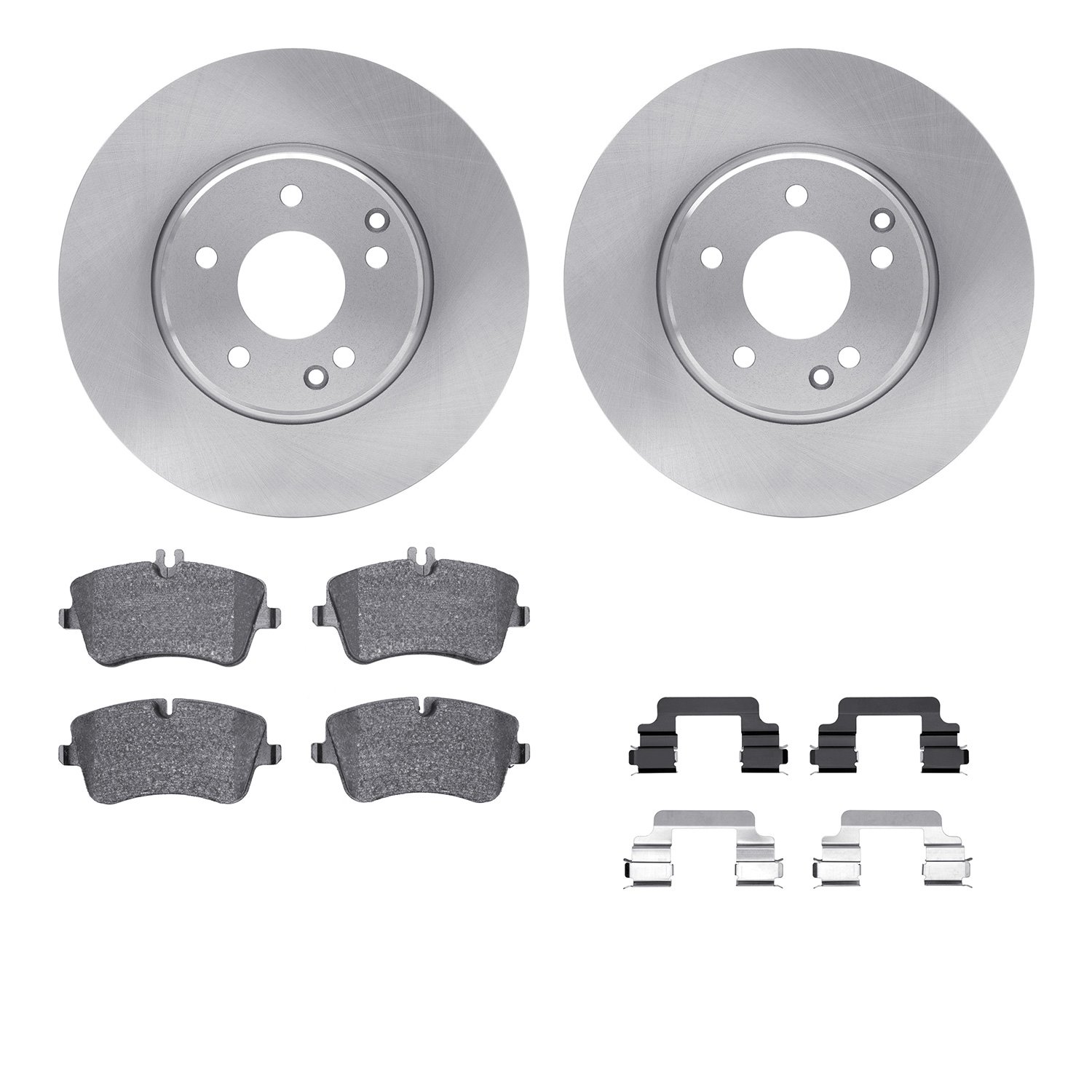 6312-63094 Brake Rotors with 3000-Series Ceramic Brake Pads Kit with Hardware, 2001-2011 Mercedes-Benz, Position: Front