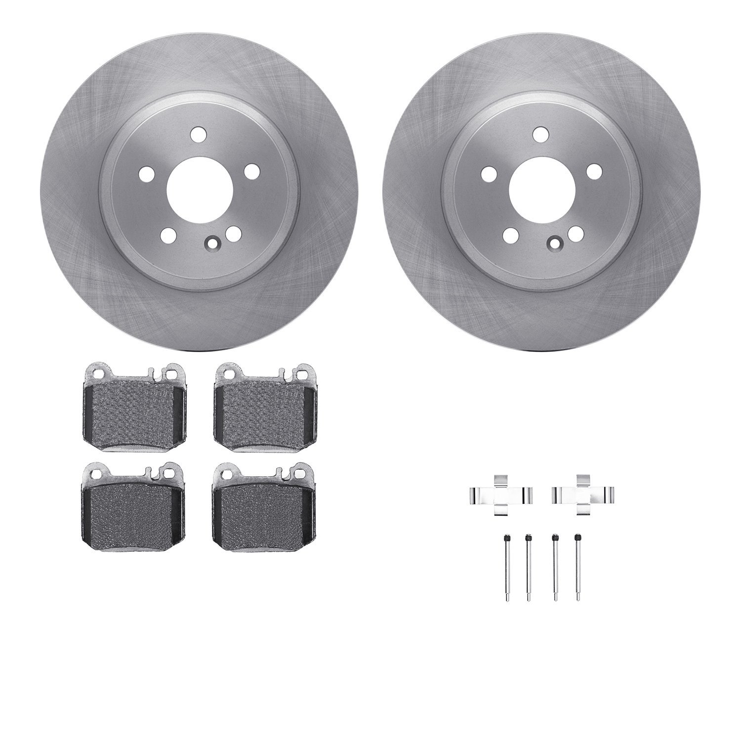 6312-63096 Brake Rotors with 3000-Series Ceramic Brake Pads Kit with Hardware, 2000-2005 Mercedes-Benz, Position: Rear