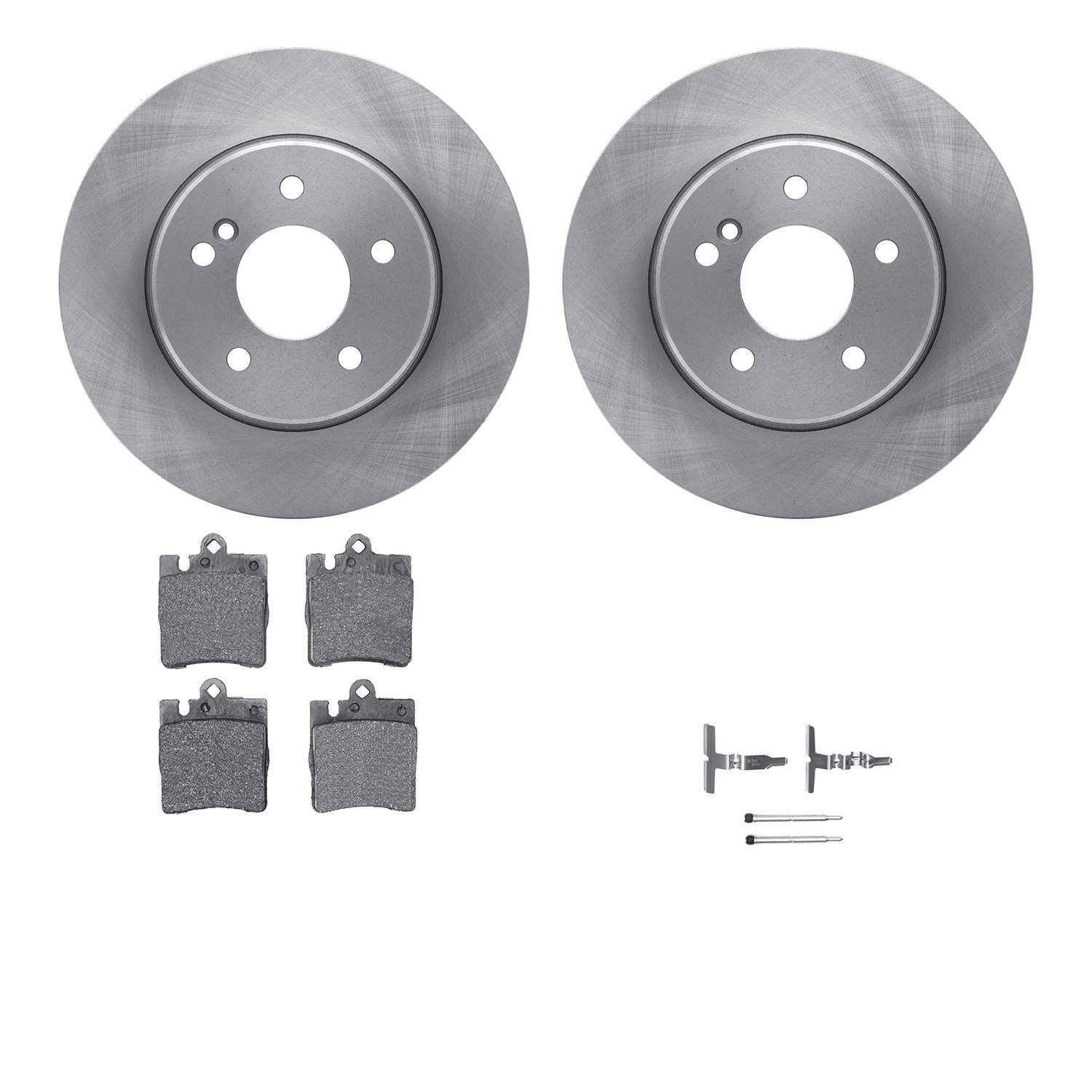 6312-63098 Brake Rotors with 3000-Series Ceramic Brake Pads Kit with Hardware, 1996-2011 Mercedes-Benz, Position: Rear