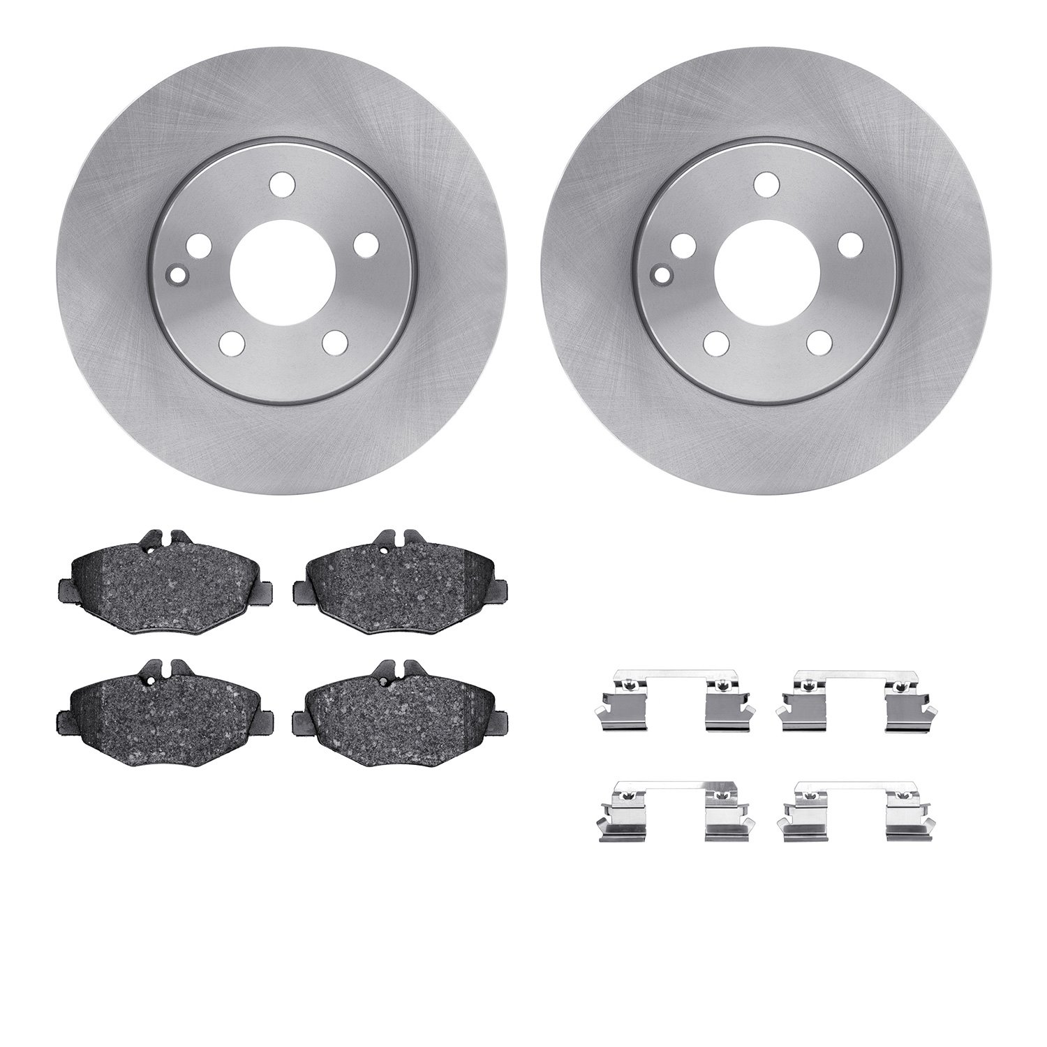 6312-63123 Brake Rotors with 3000-Series Ceramic Brake Pads Kit with Hardware, 2003-2009 Mercedes-Benz, Position: Front