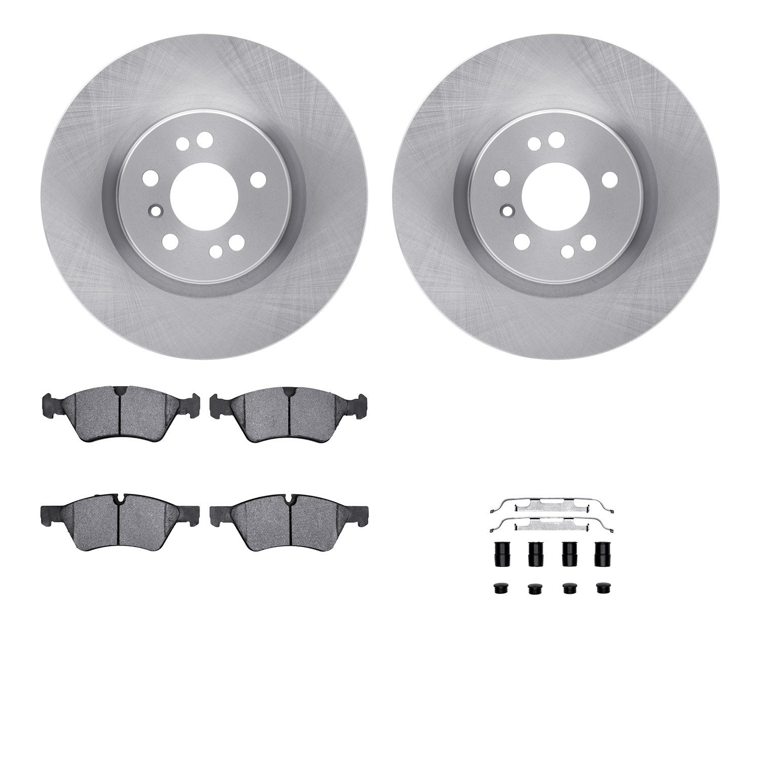6312-63131 Brake Rotors with 3000-Series Ceramic Brake Pads Kit with Hardware, 2006-2012 Mercedes-Benz, Position: Front