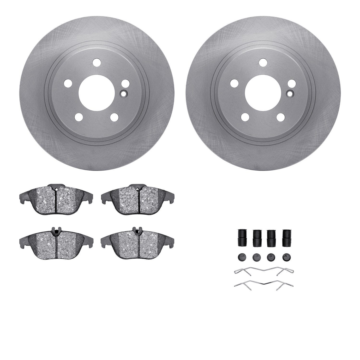6312-63147 Brake Rotors with 3000-Series Ceramic Brake Pads Kit with Hardware, 2008-2015 Mercedes-Benz, Position: Rear