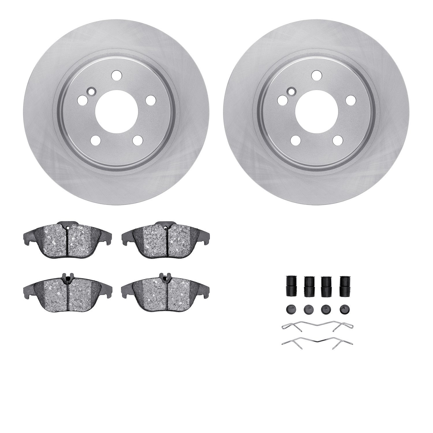 6312-63148 Brake Rotors with 3000-Series Ceramic Brake Pads Kit with Hardware, 2008-2017 Mercedes-Benz, Position: Rear
