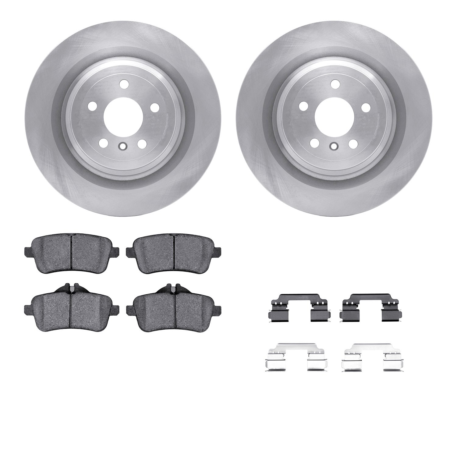 6312-63170 Brake Rotors with 3000-Series Ceramic Brake Pads Kit with Hardware, 2013-2019 Mercedes-Benz, Position: Rear