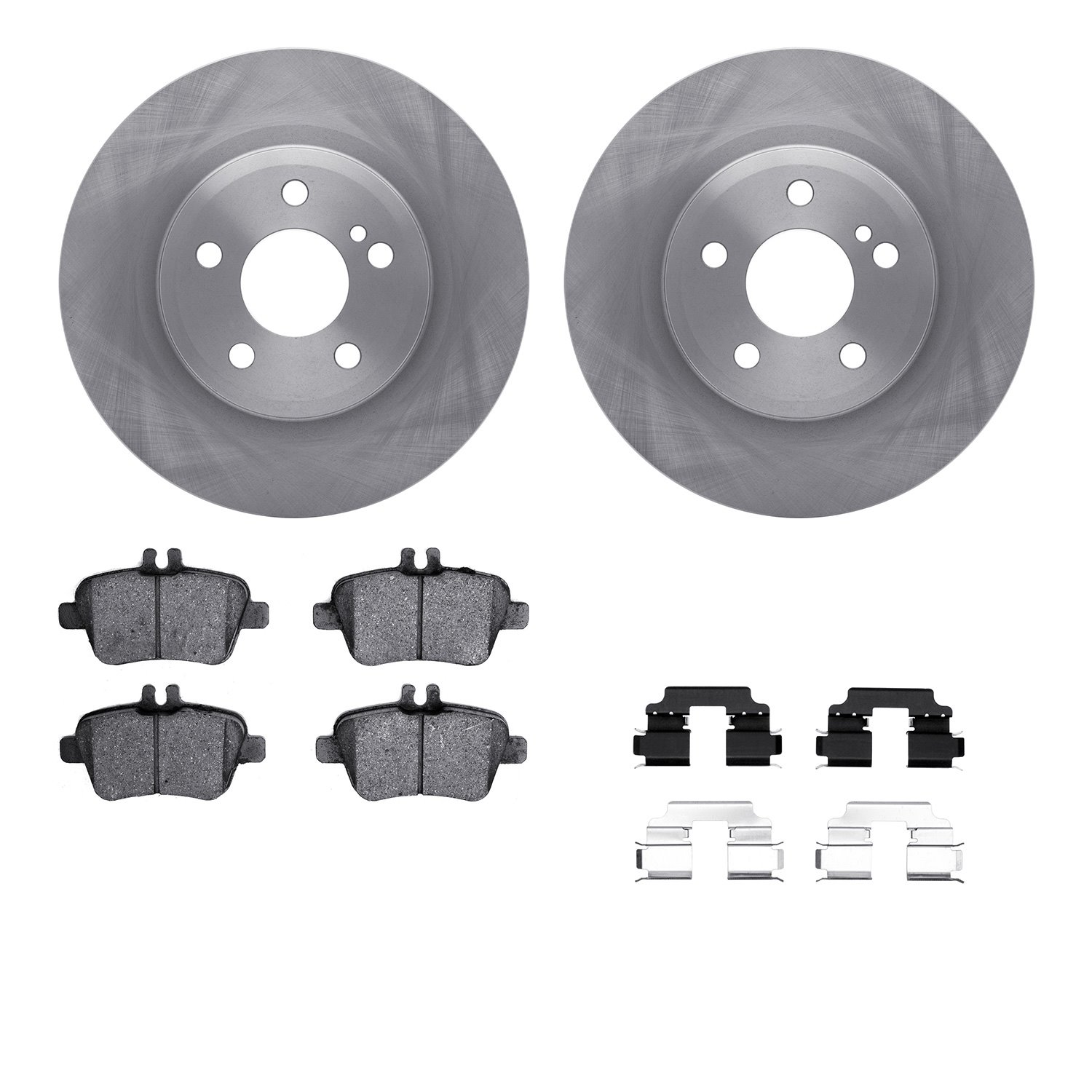 6312-63182 Brake Rotors with 3000-Series Ceramic Brake Pads Kit with Hardware, 2012-2020 Mercedes-Benz, Position: Rear