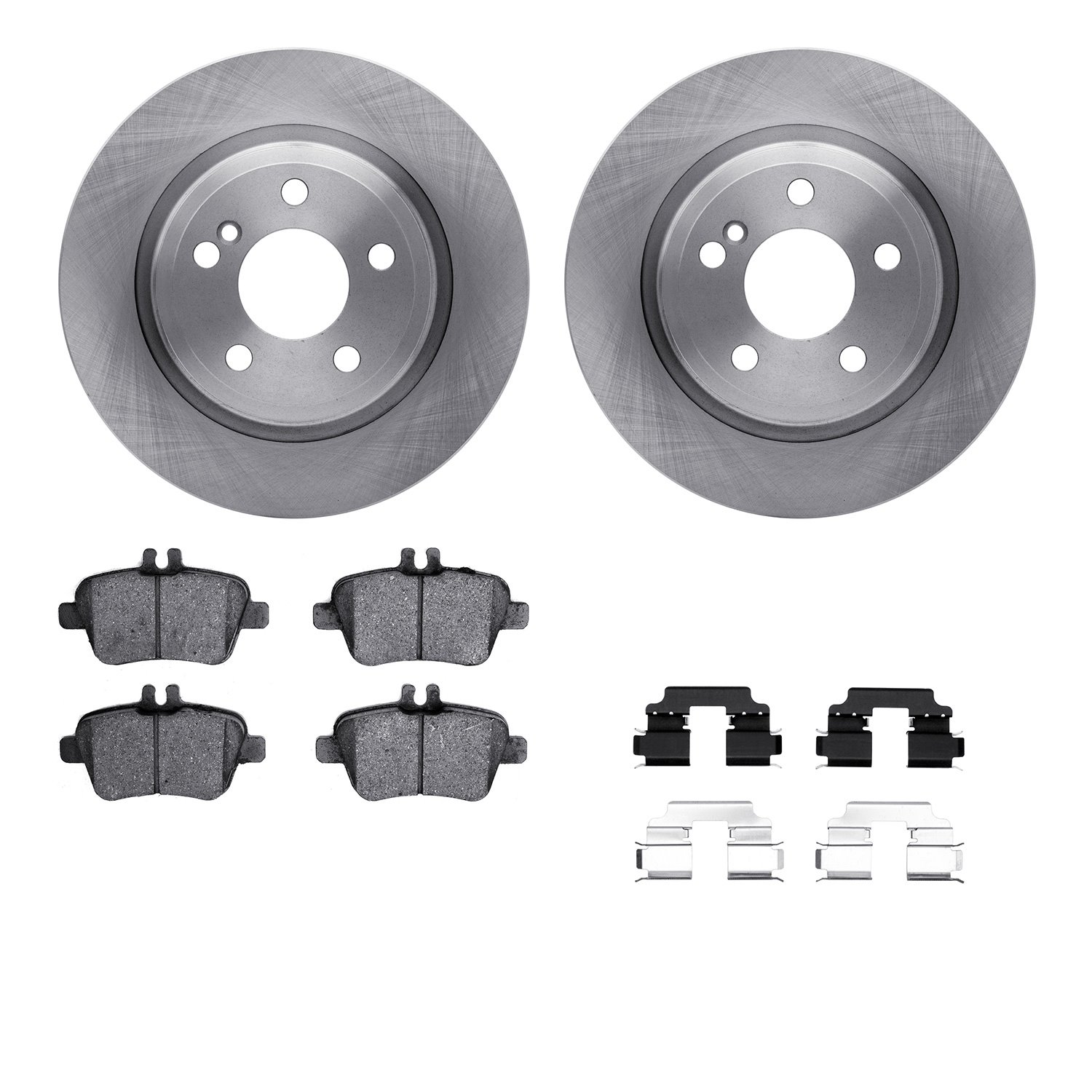 6312-63183 Brake Rotors with 3000-Series Ceramic Brake Pads Kit with Hardware, 2014-2020 Multiple Makes/Models, Position: Rear