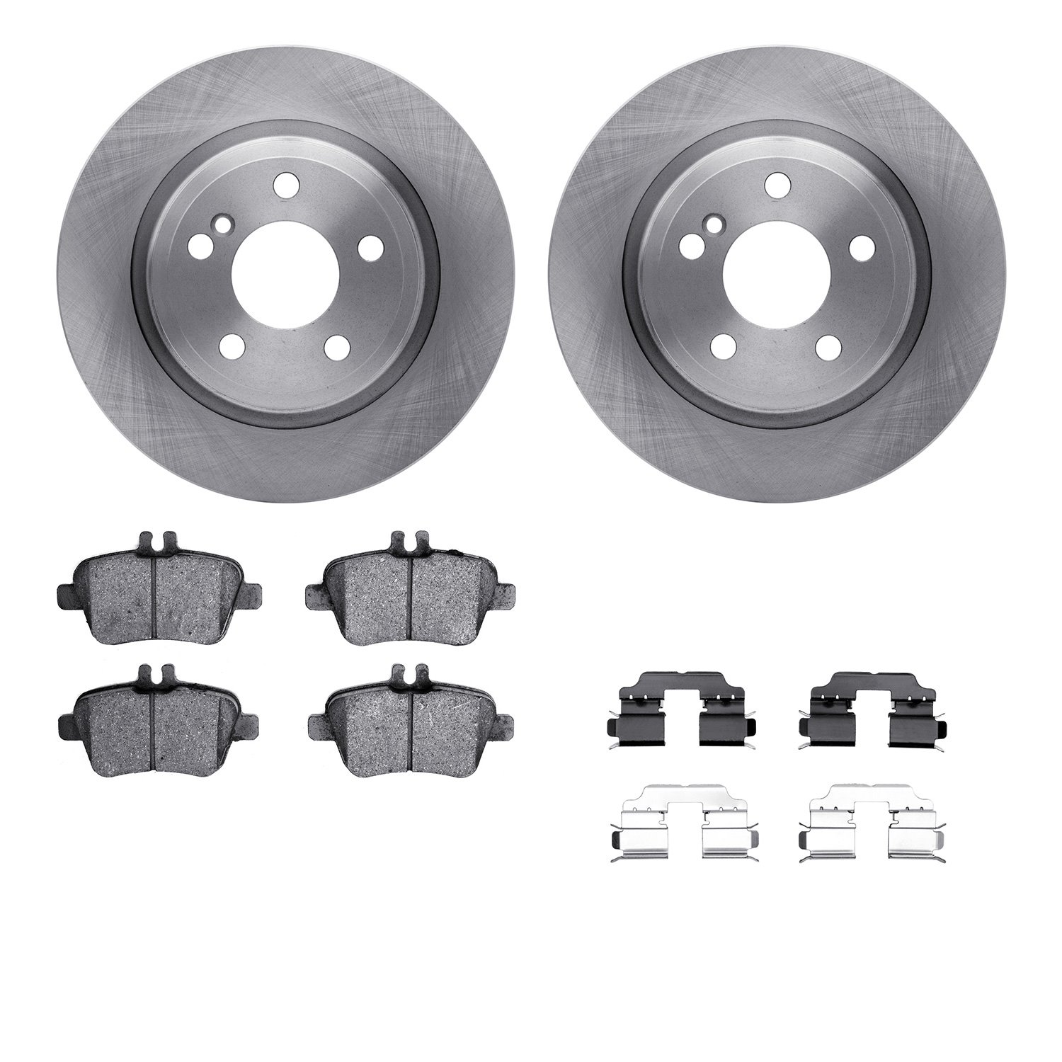 6312-63184 Brake Rotors with 3000-Series Ceramic Brake Pads Kit with Hardware, 2014-2019 Mercedes-Benz, Position: Rear