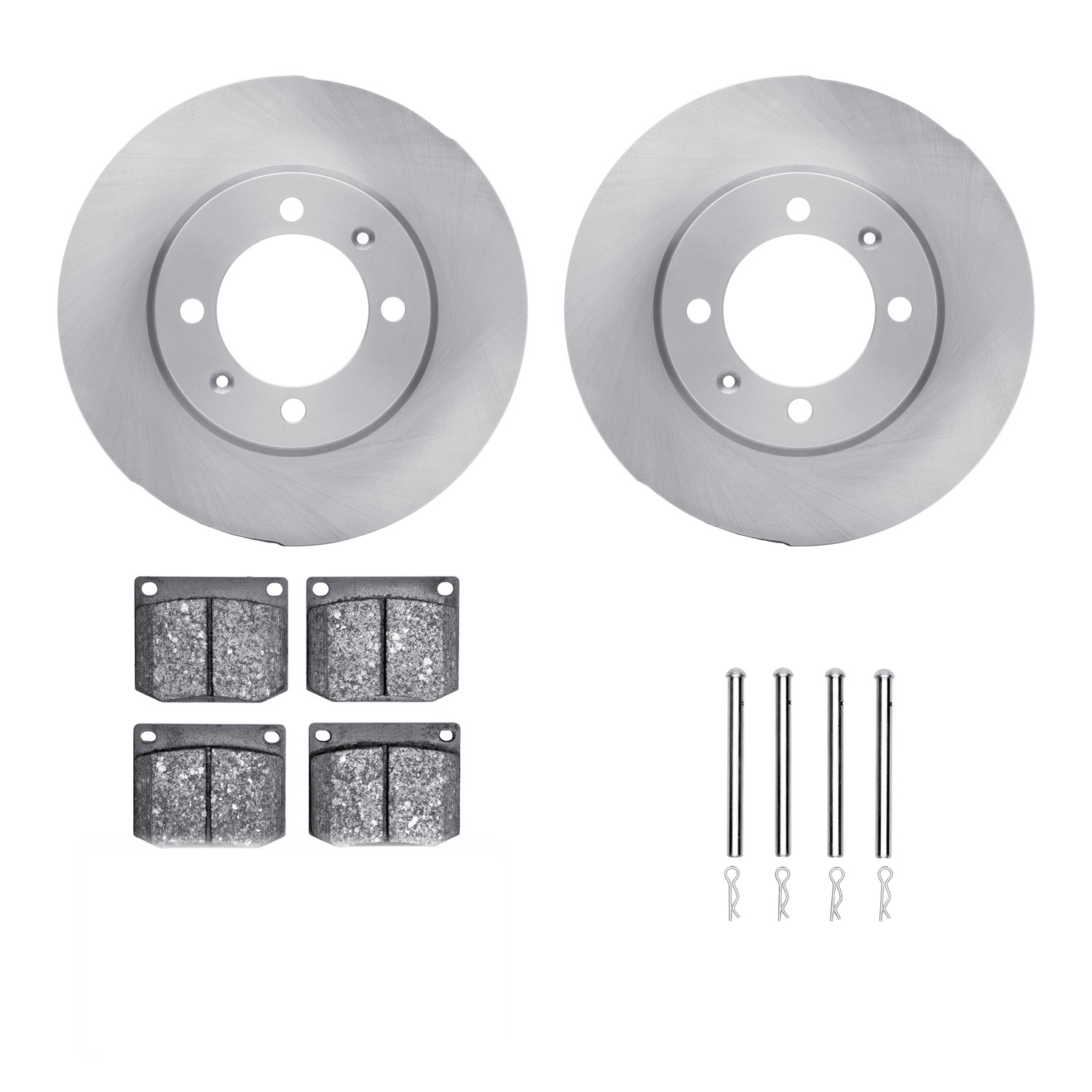 6312-65001 Brake Rotors with 3000-Series Ceramic Brake Pads Kit with Hardware, 1985-1986 GM, Position: Front