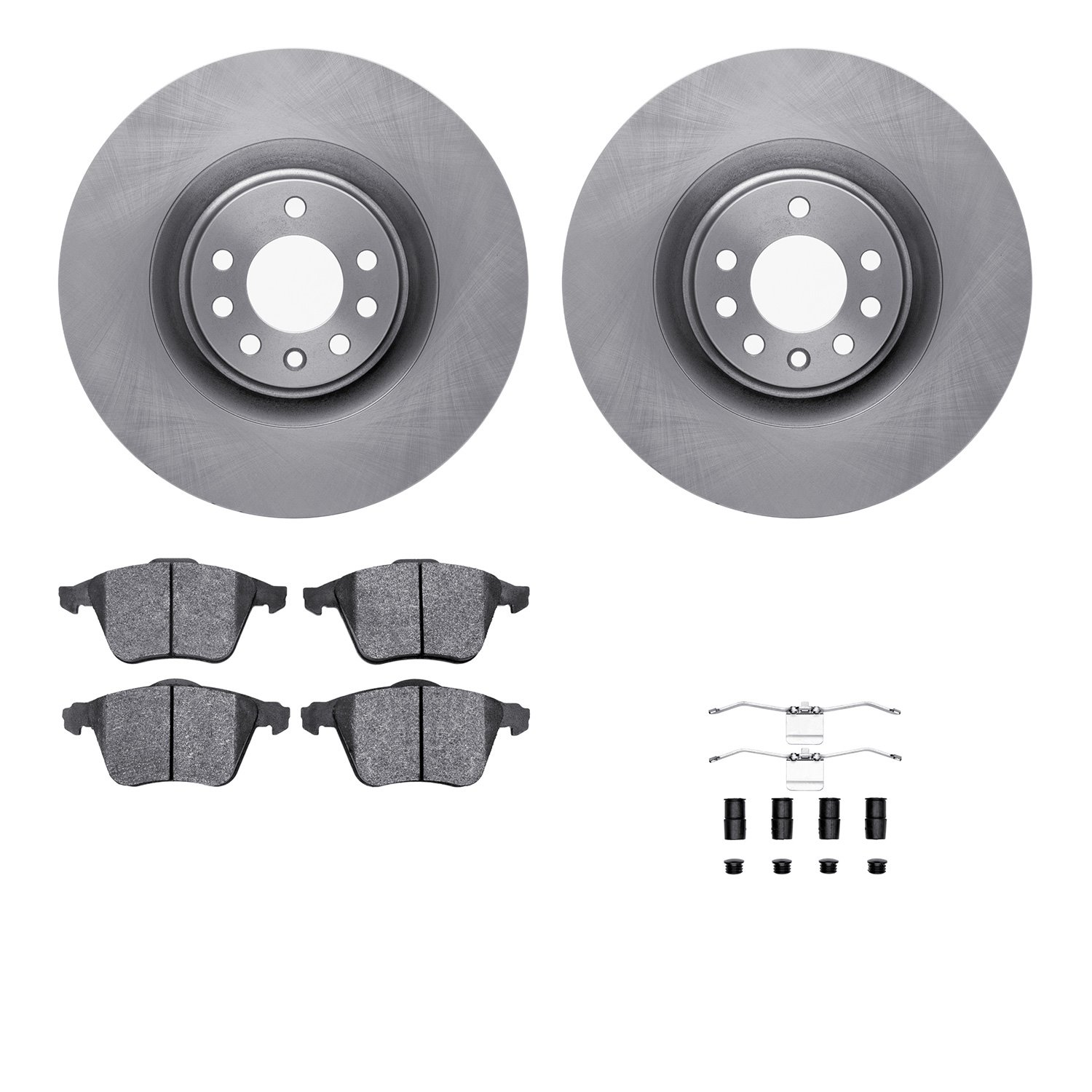 6312-65017 Brake Rotors with 3000-Series Ceramic Brake Pads Kit with Hardware, 2008-2011 GM, Position: Front