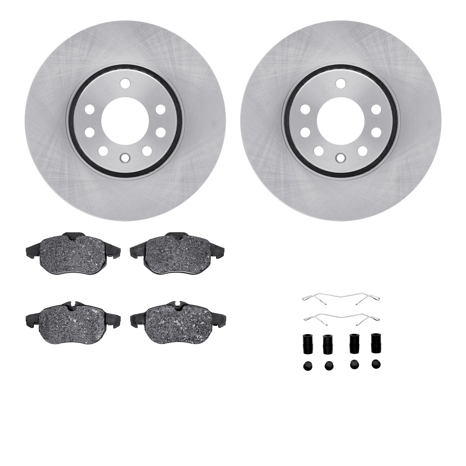 6312-65021 Brake Rotors with 3000-Series Ceramic Brake Pads Kit with Hardware, 2003-2011 GM, Position: Front