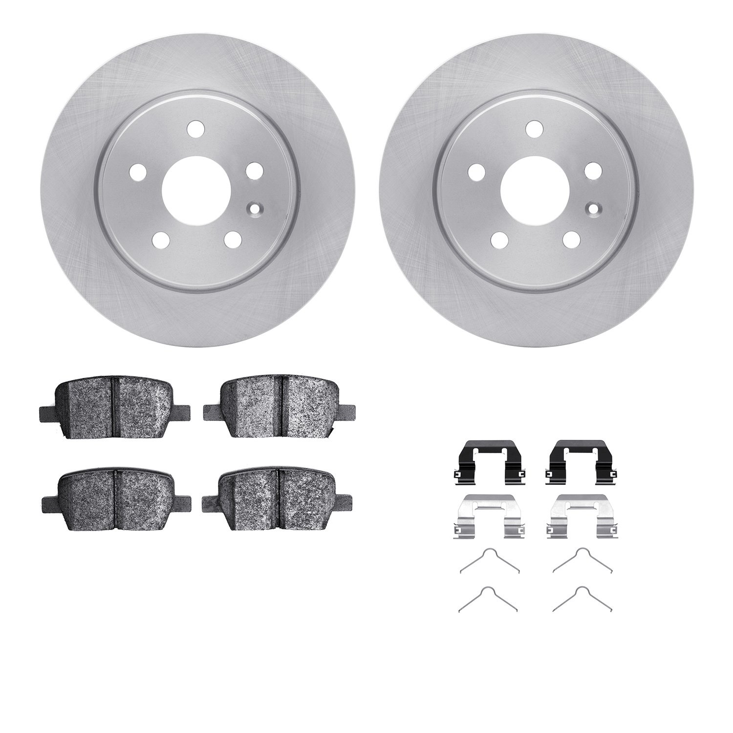6312-65029 Brake Rotors with 3000-Series Ceramic Brake Pads Kit with Hardware, Fits Select GM, Position: Rear