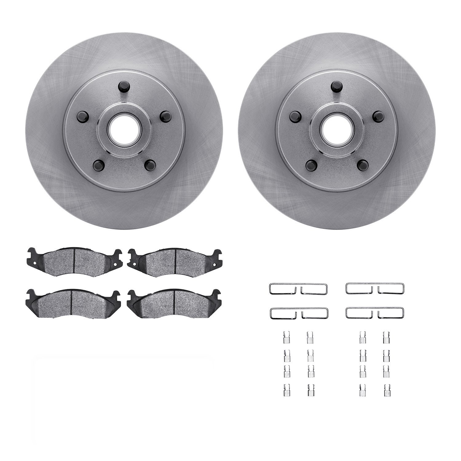 6312-66009 Brake Rotors with 3000-Series Ceramic Brake Pads Kit with Hardware, 1982-1983 GM, Position: Front