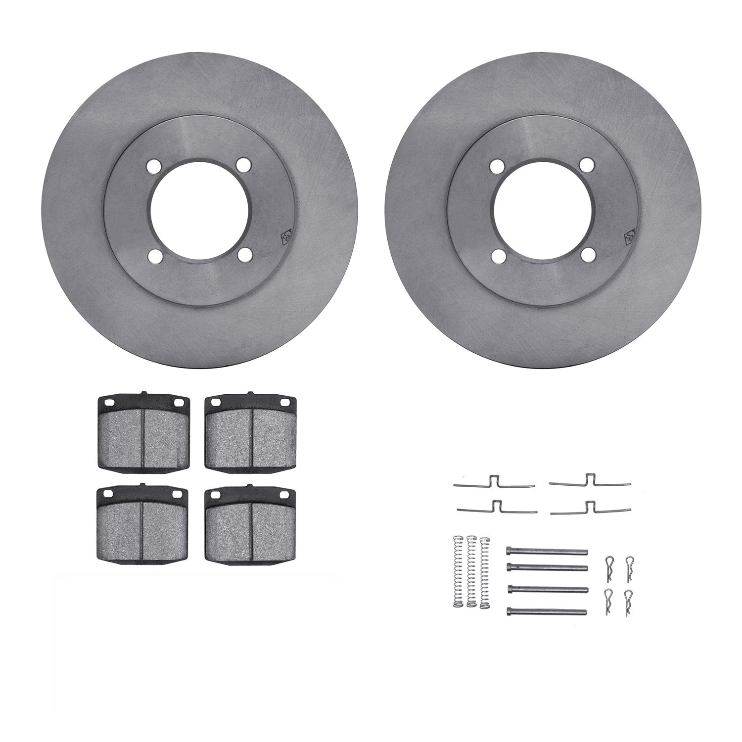 6312-67012 Brake Rotors with 3000-Series Ceramic Brake Pads Kit with Hardware, 1975-1982 Infiniti/Nissan, Position: Front