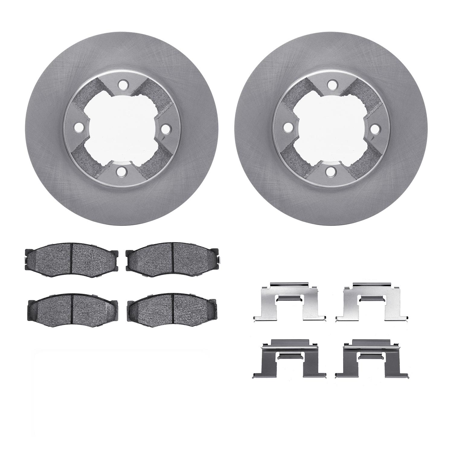 6312-67016 Brake Rotors with 3000-Series Ceramic Brake Pads Kit with Hardware, 1986-1986 Infiniti/Nissan, Position: Front