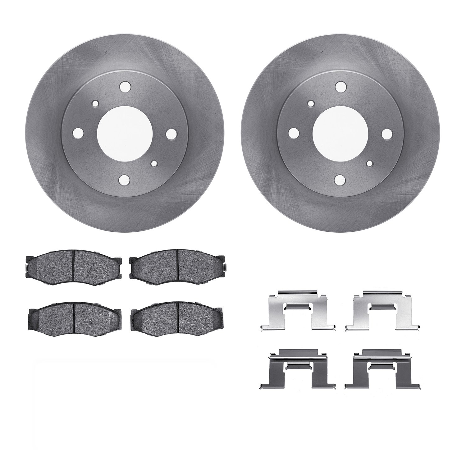 6312-67019 Brake Rotors with 3000-Series Ceramic Brake Pads Kit with Hardware, 1985-1989 Infiniti/Nissan, Position: Front