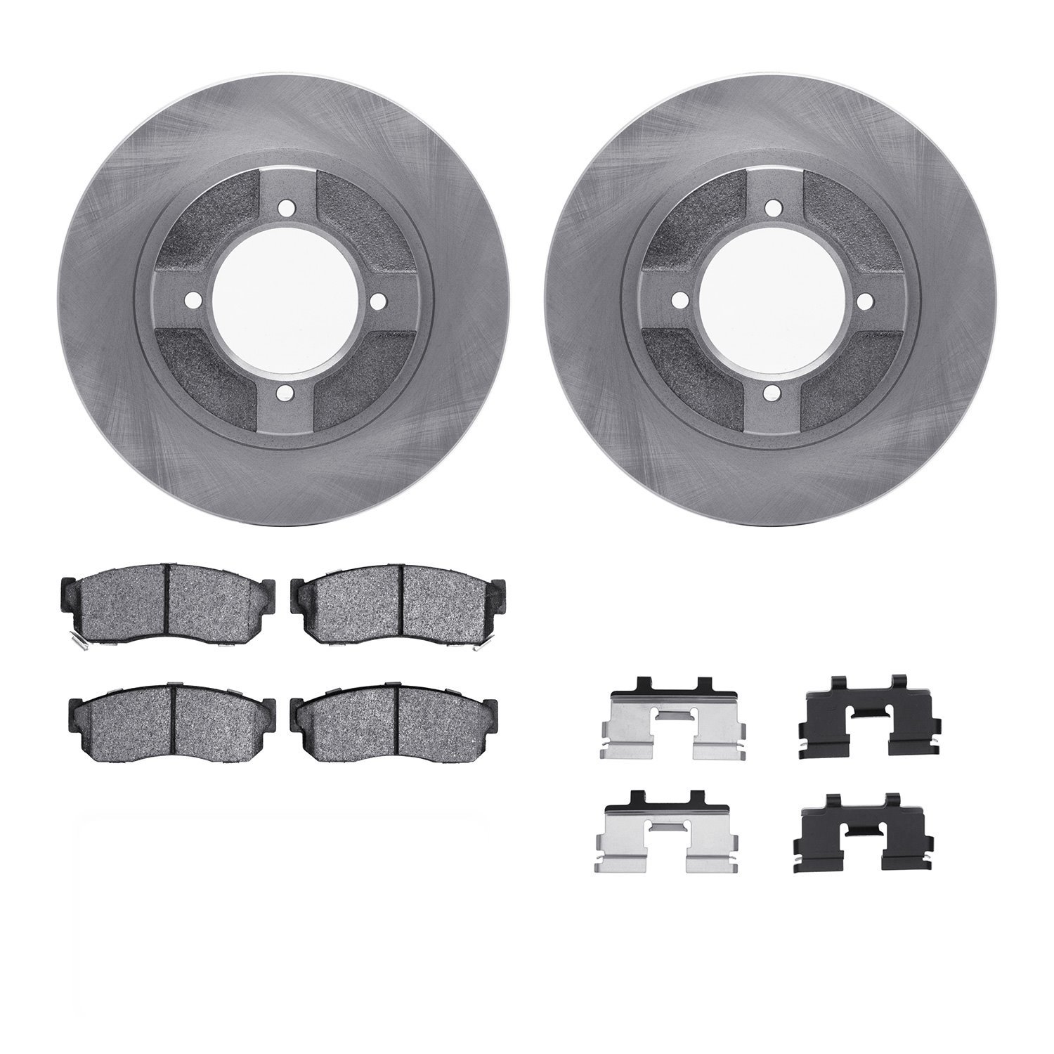 6312-67041 Brake Rotors with 3000-Series Ceramic Brake Pads Kit with Hardware, 1982-1986 Infiniti/Nissan, Position: Front