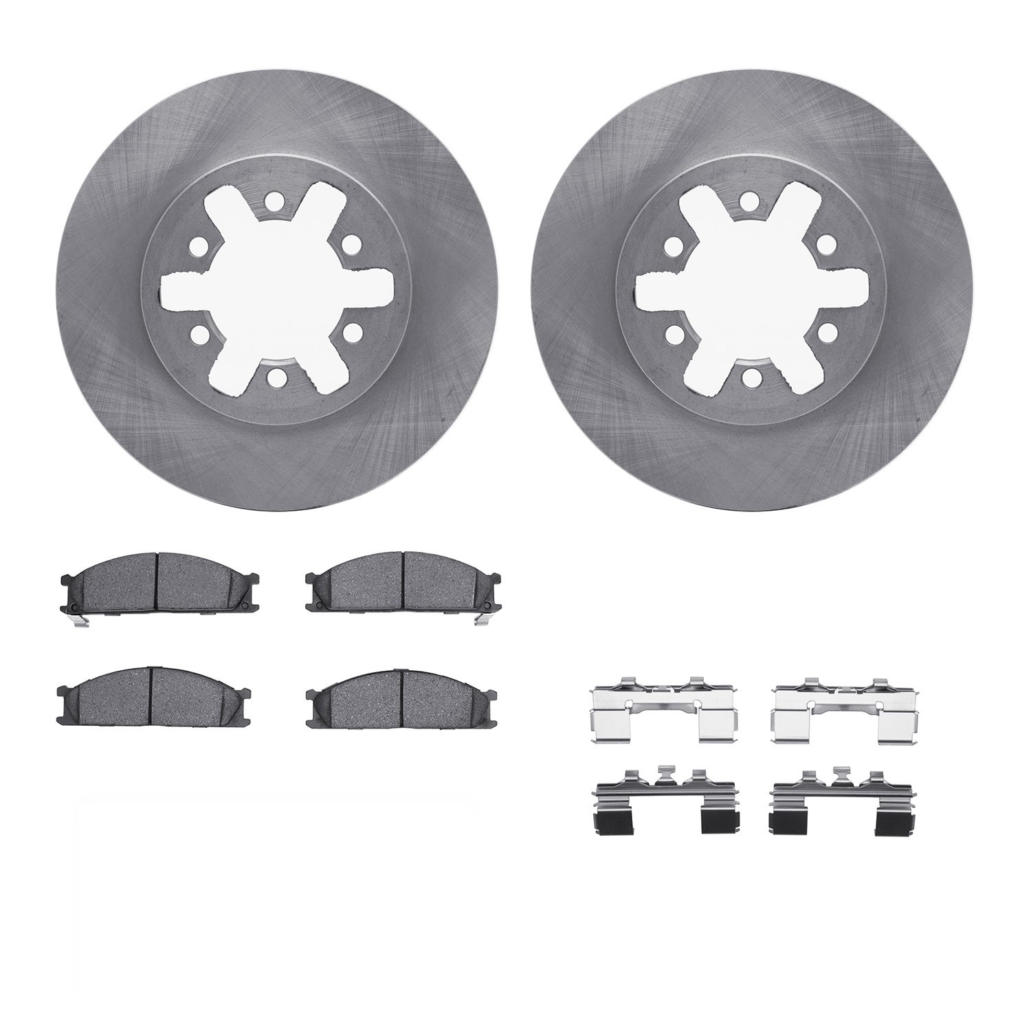 6312-67049 Brake Rotors with 3000-Series Ceramic Brake Pads Kit with Hardware, 1985-2012 Infiniti/Nissan, Position: Front