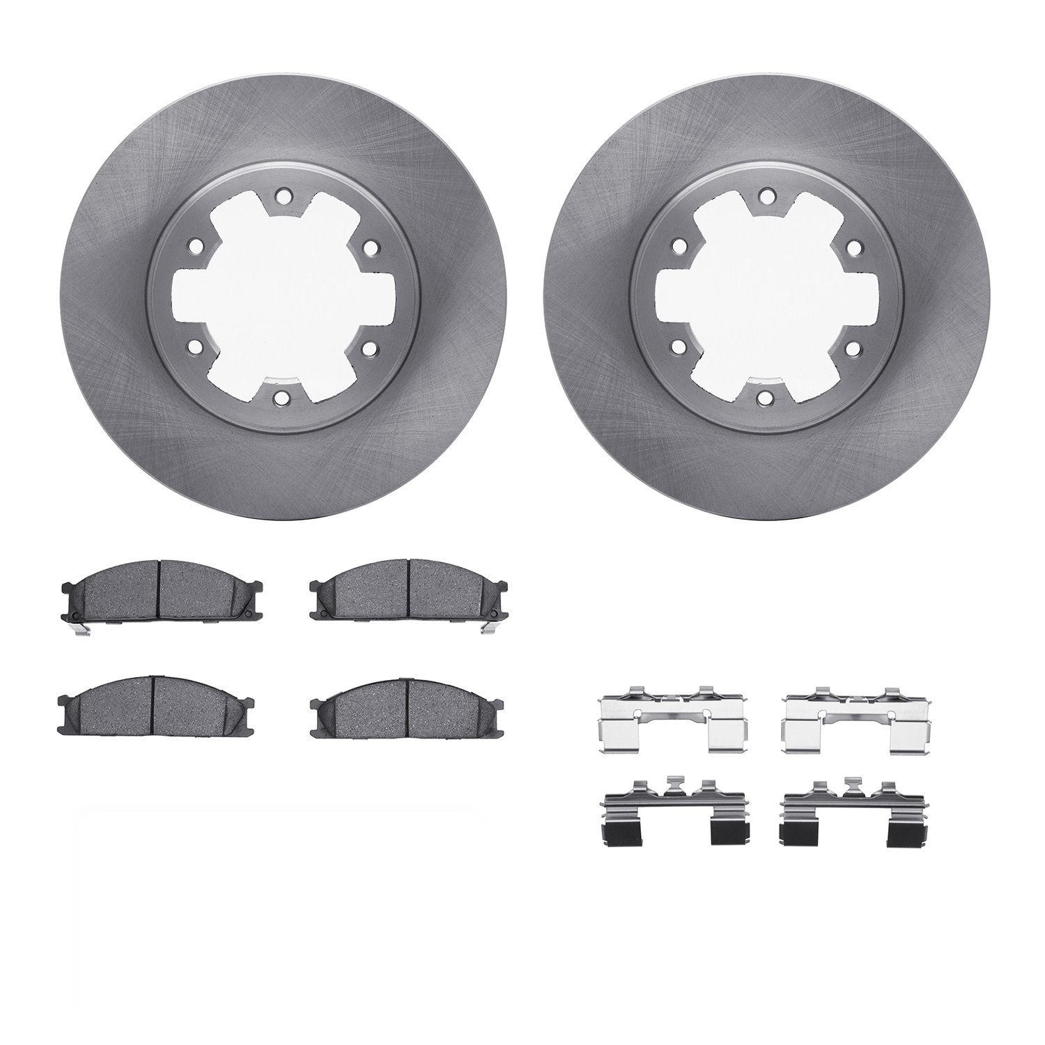 6312-67050 Brake Rotors with 3000-Series Ceramic Brake Pads Kit with Hardware, 1985-2002 Infiniti/Nissan, Position: Front