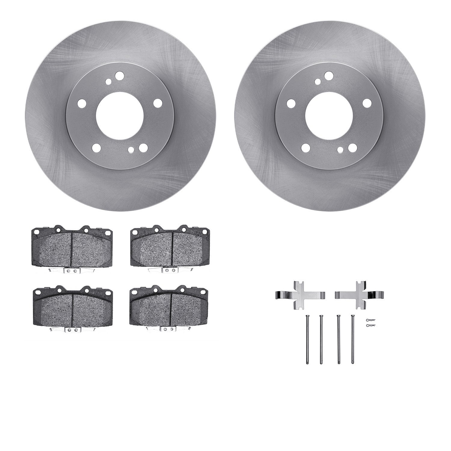 6312-67070 Brake Rotors with 3000-Series Ceramic Brake Pads Kit with Hardware, 1989-1990 Infiniti/Nissan, Position: Front