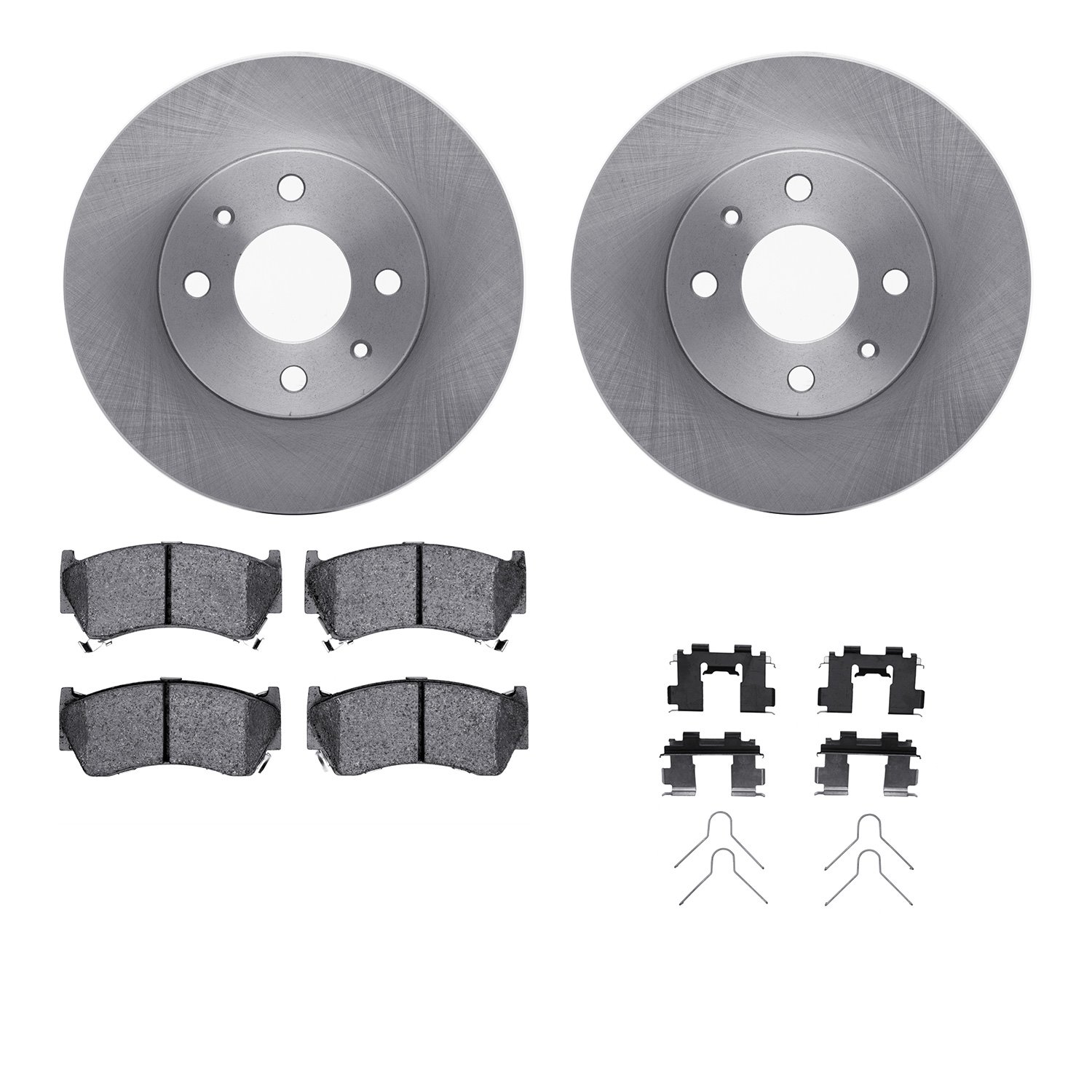 6312-67075 Brake Rotors with 3000-Series Ceramic Brake Pads Kit with Hardware, 1995-1999 Infiniti/Nissan, Position: Front