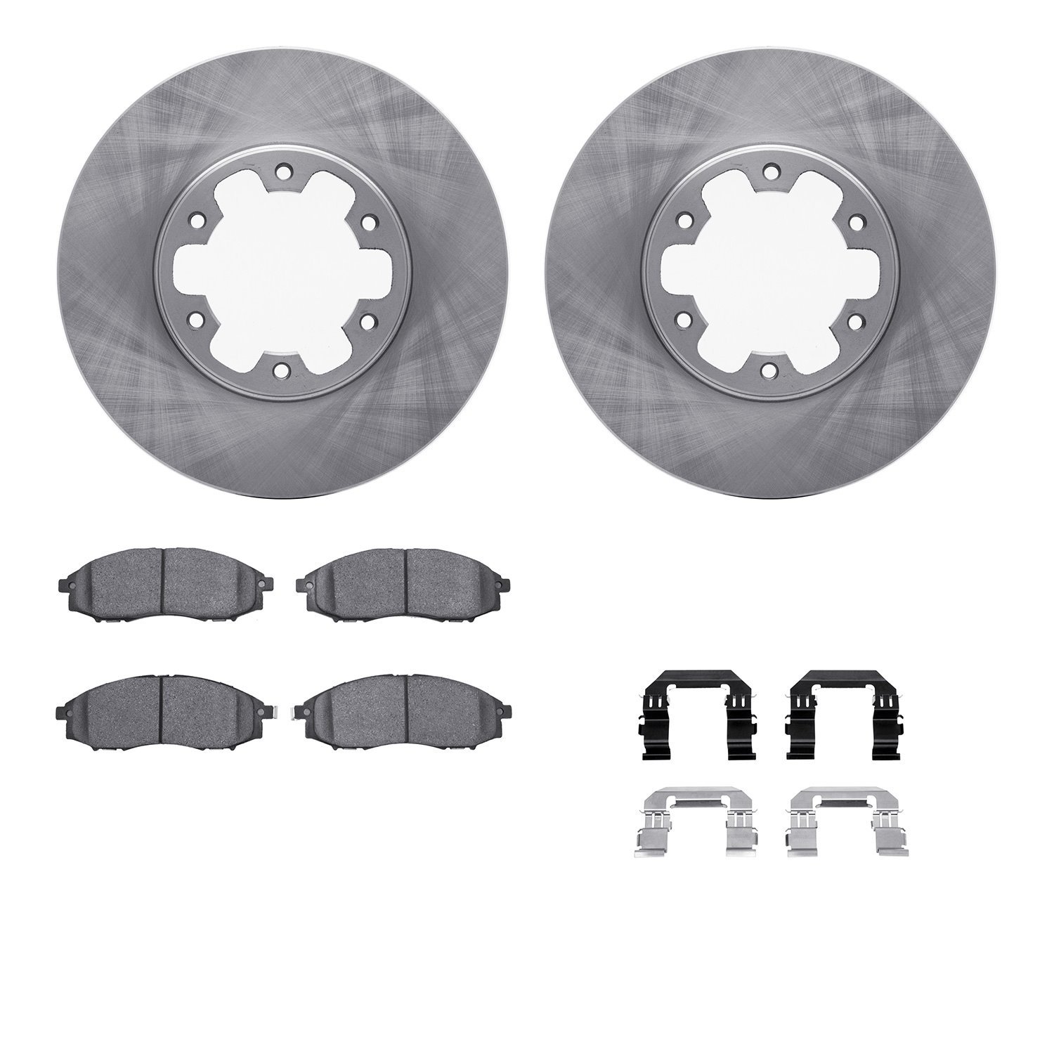 6312-67090 Brake Rotors with 3000-Series Ceramic Brake Pads Kit with Hardware, 2000-2004 Infiniti/Nissan, Position: Front