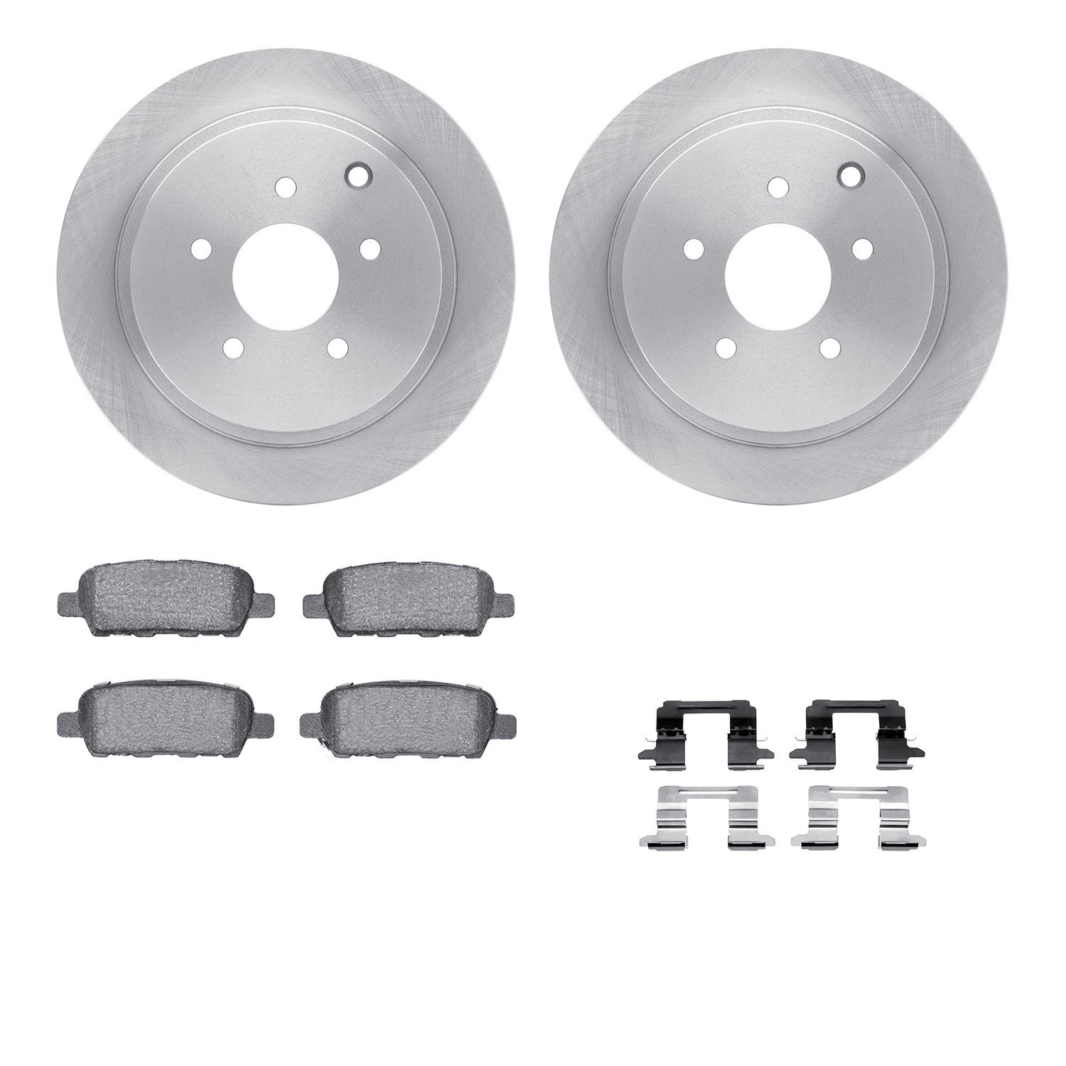 6312-67102 Brake Rotors with 3000-Series Ceramic Brake Pads Kit with Hardware, Fits Select Infiniti/Nissan, Position: Rear