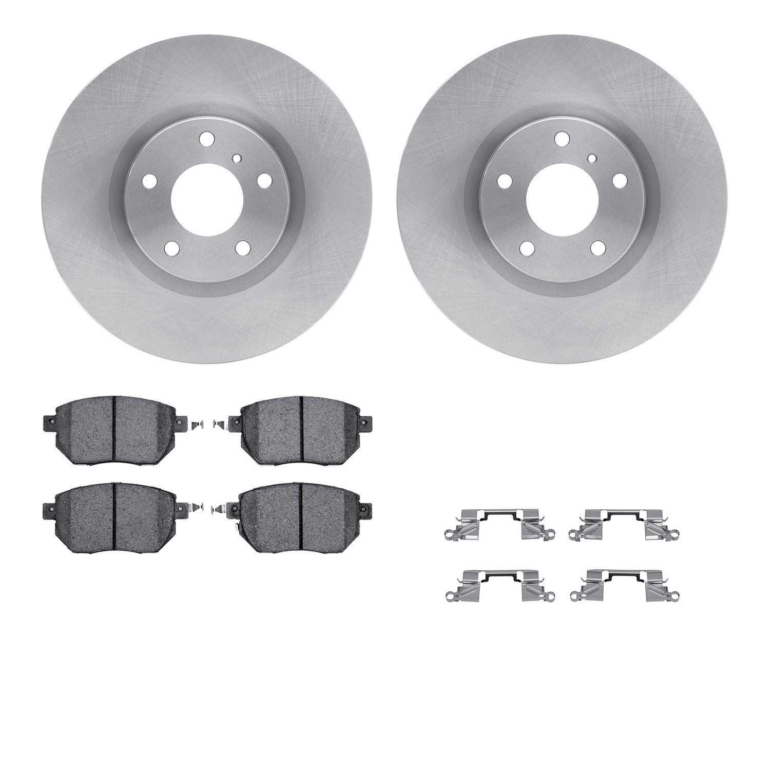 6312-67105 Brake Rotors with 3000-Series Ceramic Brake Pads Kit with Hardware, 2003-2011 Infiniti/Nissan, Position: Front