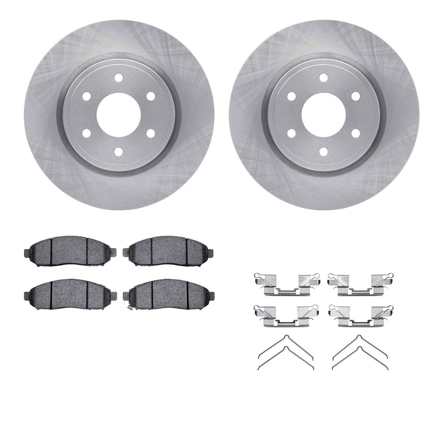 6312-67107 Brake Rotors with 3000-Series Ceramic Brake Pads Kit with Hardware, Fits Select Multiple Makes/Models, Position: Fron