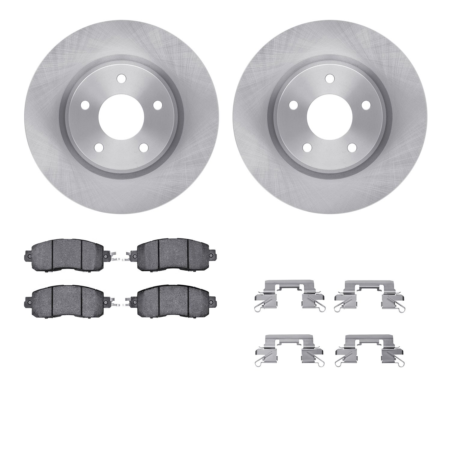 6312-67127 Brake Rotors with 3000-Series Ceramic Brake Pads Kit with Hardware, 2014-2017 Infiniti/Nissan, Position: Front