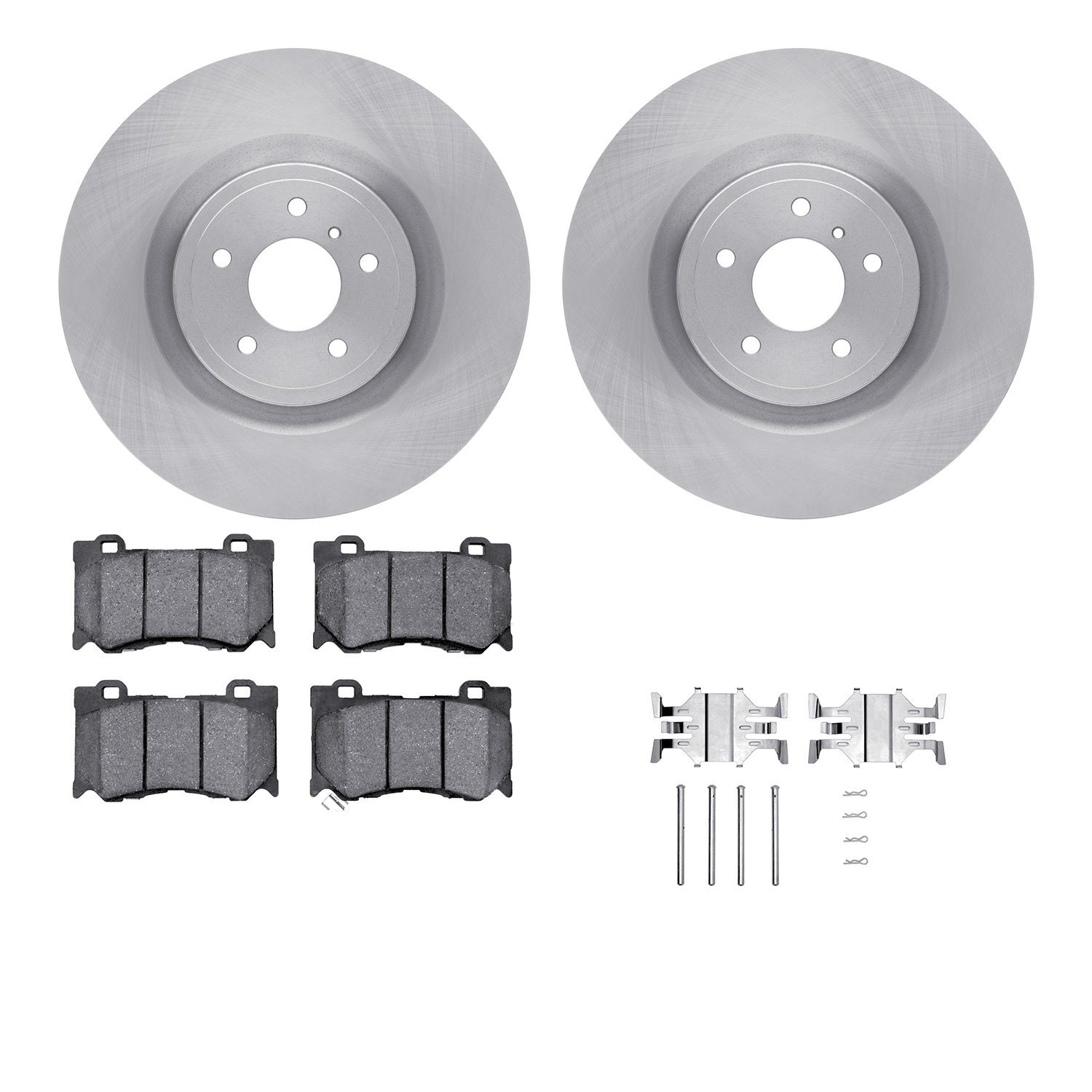 6312-68015 Brake Rotors with 3000-Series Ceramic Brake Pads Kit with Hardware, Fits Select Infiniti/Nissan, Position: Front