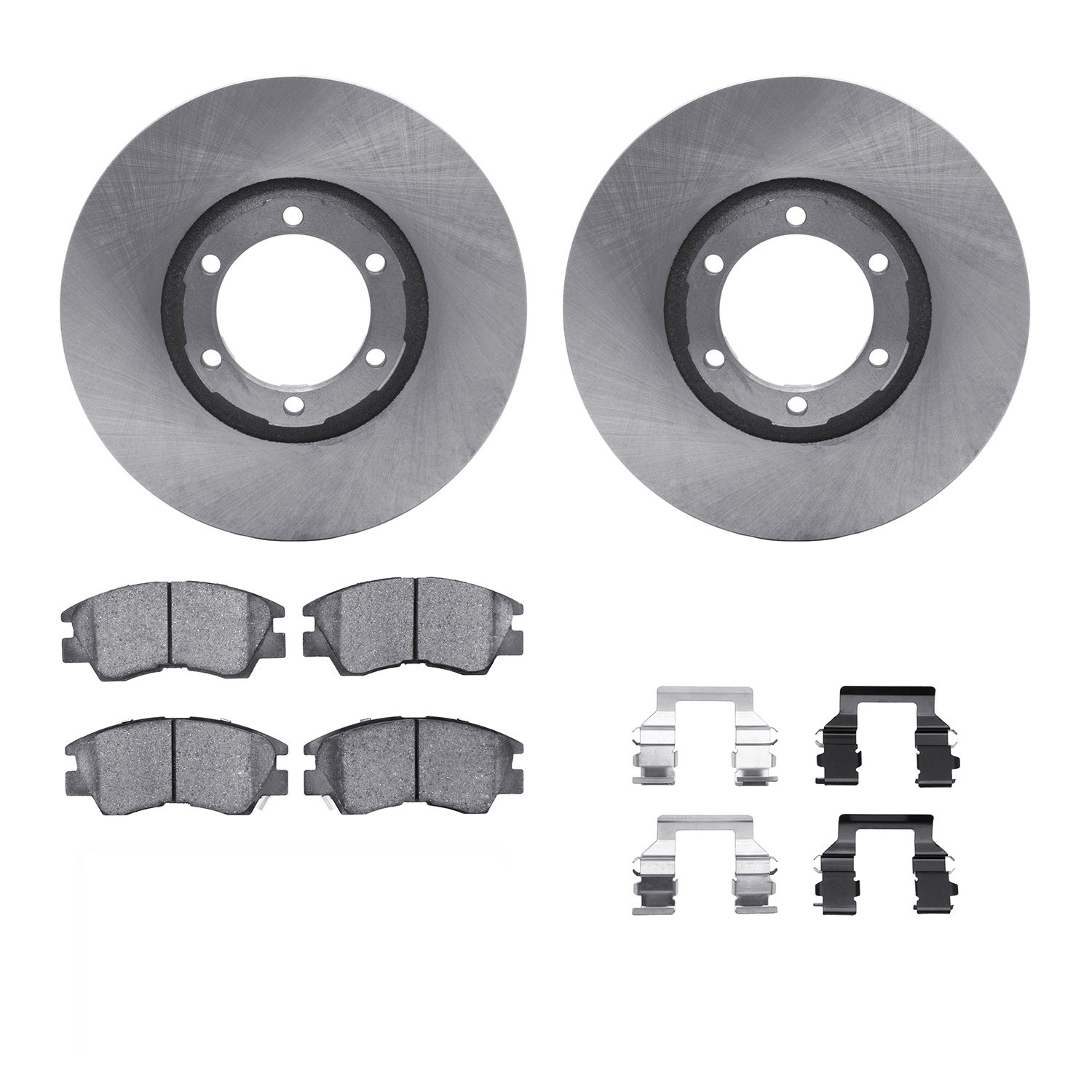 6312-72023 Brake Rotors with 3000-Series Ceramic Brake Pads Kit with Hardware, 1986-1996 Multiple Makes/Models, Position: Front
