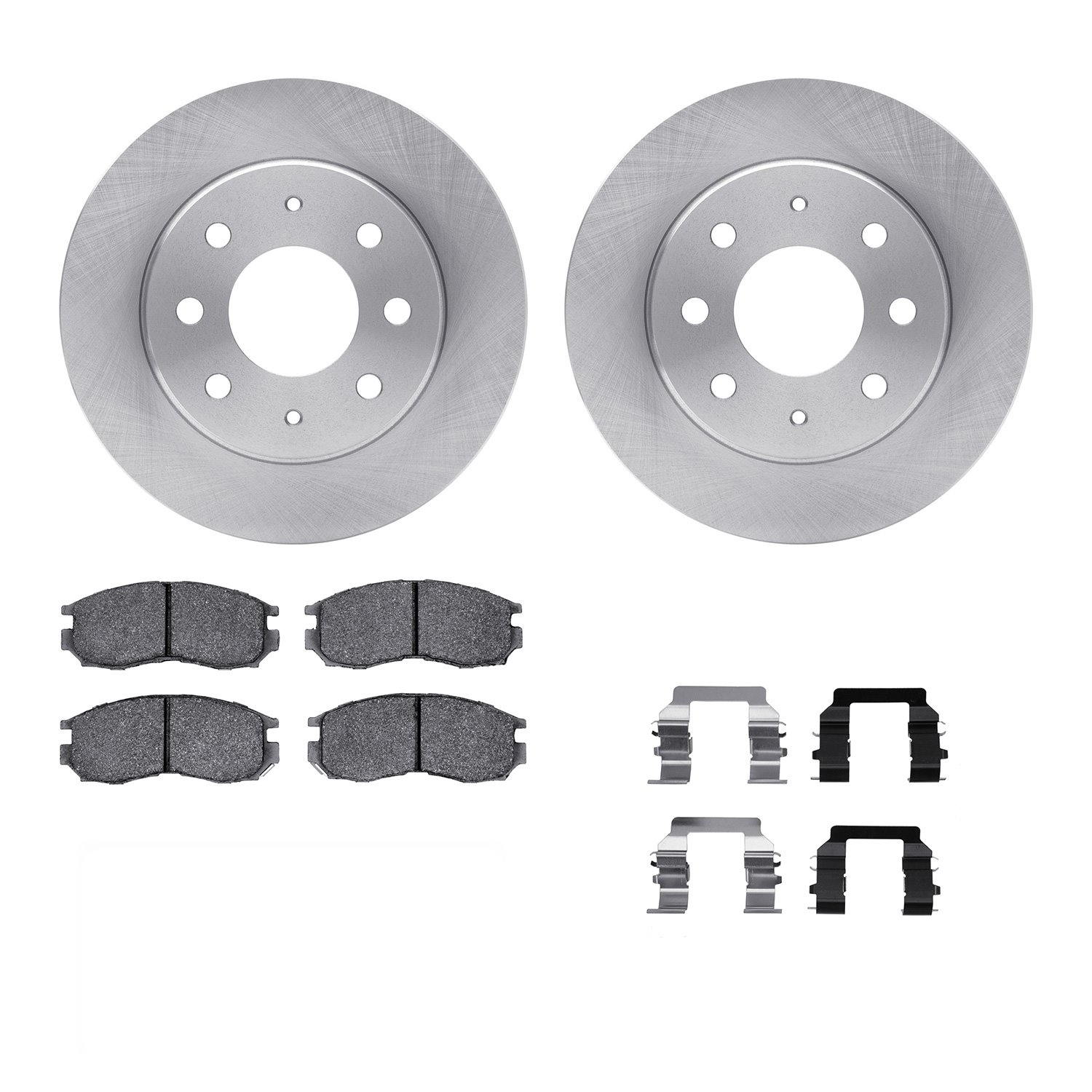 6312-72036 Brake Rotors with 3000-Series Ceramic Brake Pads Kit with Hardware, 1989-1997 Multiple Makes/Models, Position: Front