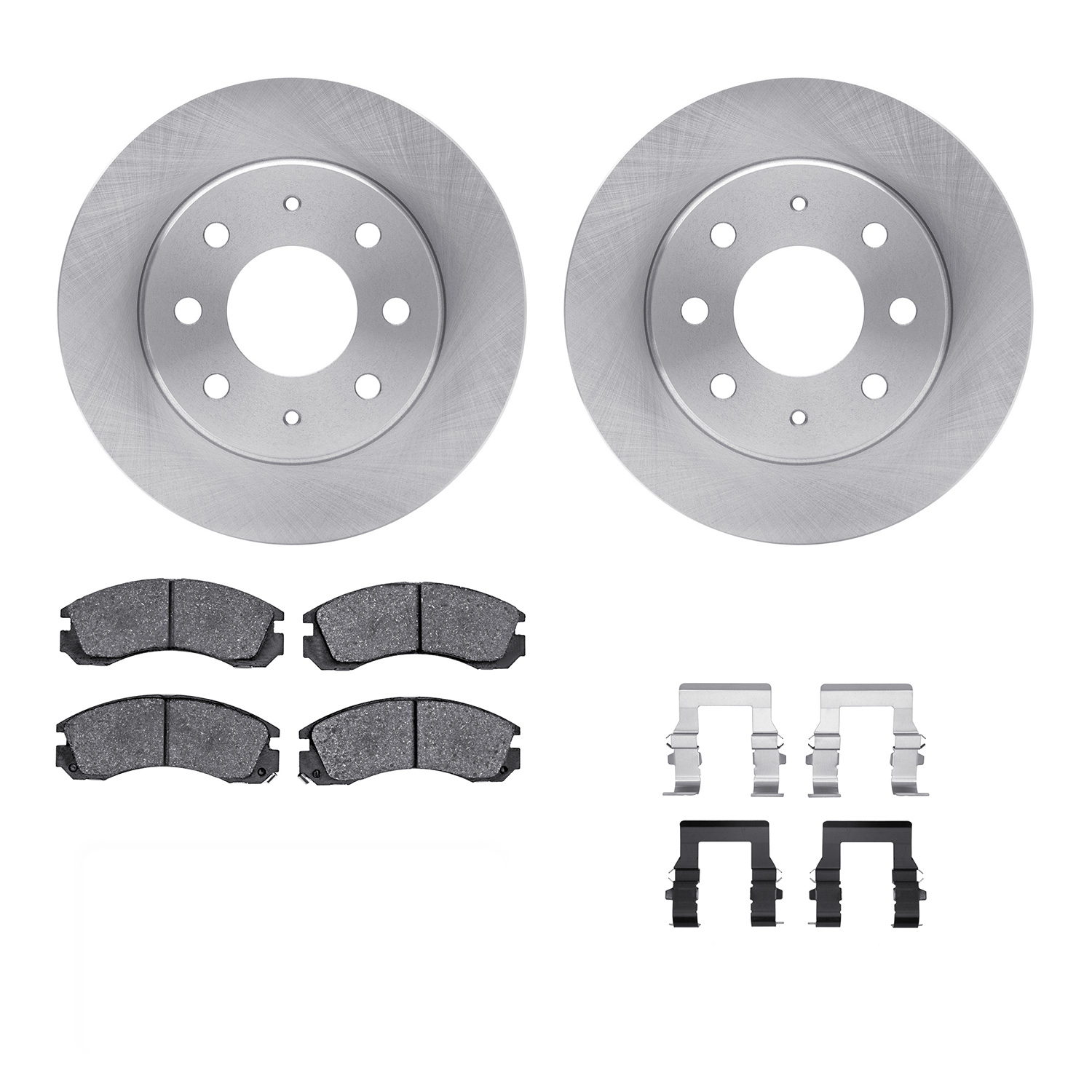 6312-72041 Brake Rotors with 3000-Series Ceramic Brake Pads Kit with Hardware, 1998-1998 Mitsubishi, Position: Front