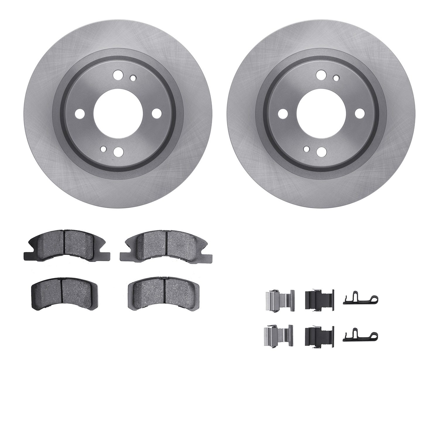6312-72089 Brake Rotors with 3000-Series Ceramic Brake Pads Kit with Hardware, Fits Select Multiple Makes/Models, Position: Fron
