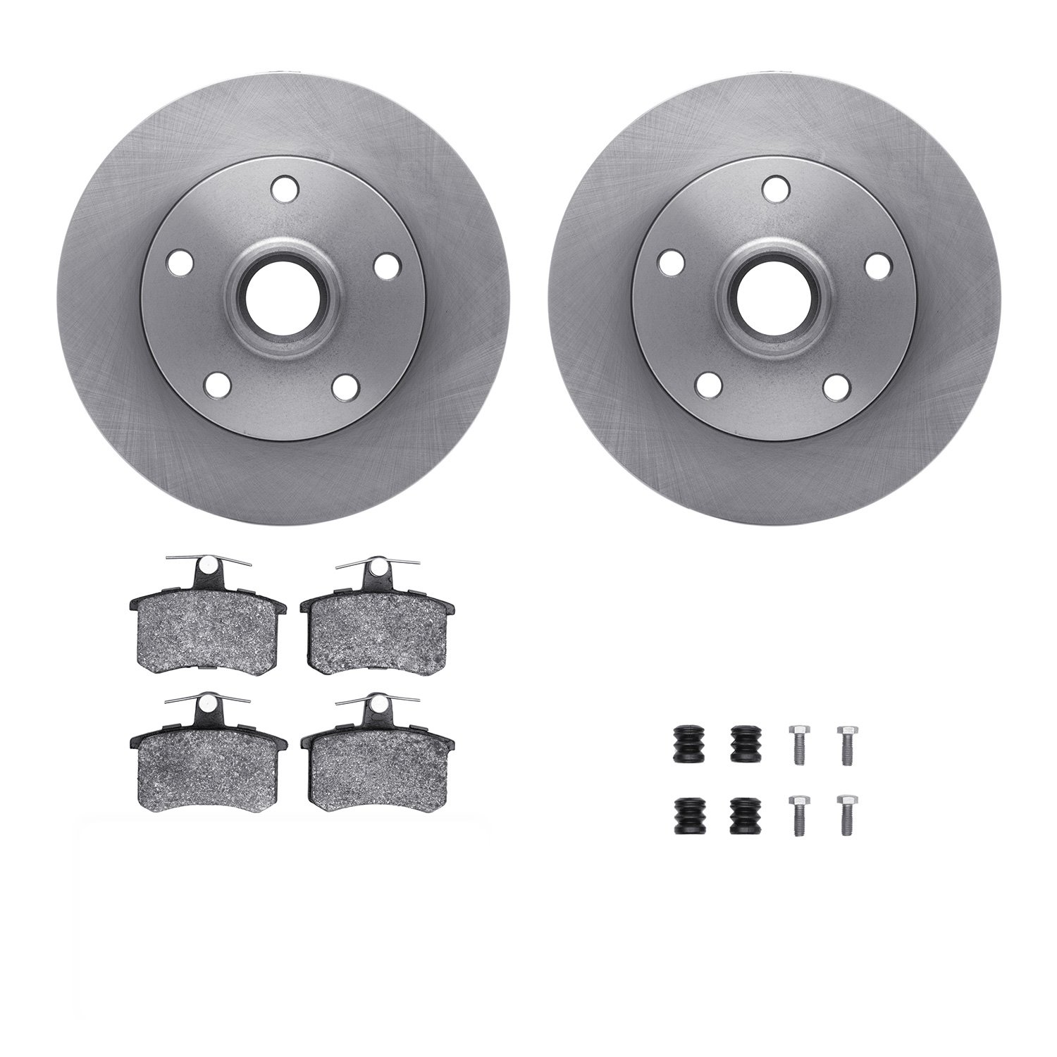 6312-73010 Brake Rotors with 3000-Series Ceramic Brake Pads Kit with Hardware, 1996-1997 Audi/Volkswagen, Position: Rear