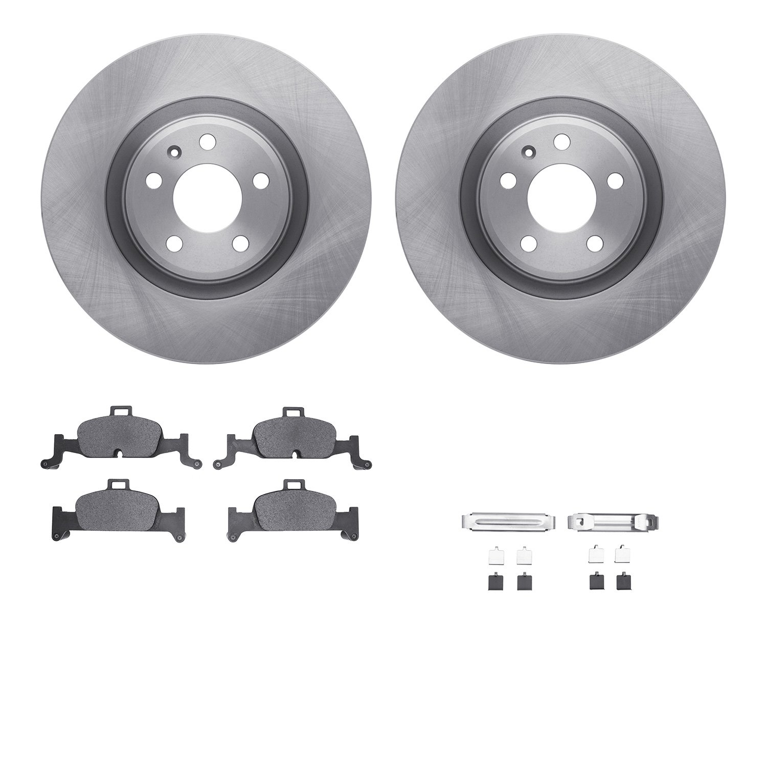 6312-73094 Brake Rotors with 3000-Series Ceramic Brake Pads Kit with Hardware, Fits Select Audi/Volkswagen, Position: Front