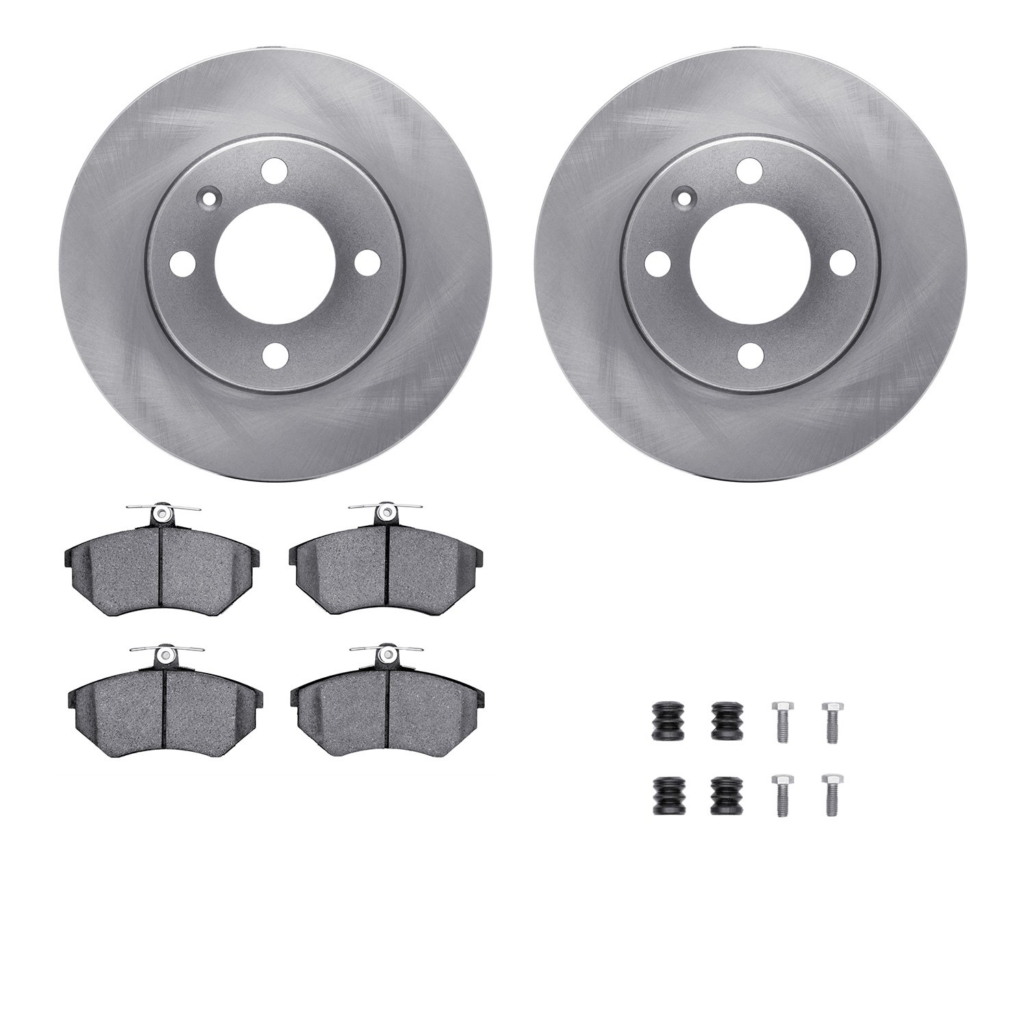 6312-74055 Brake Rotors with 3000-Series Ceramic Brake Pads Kit with Hardware, 1988-1988 Audi/Volkswagen, Position: Front