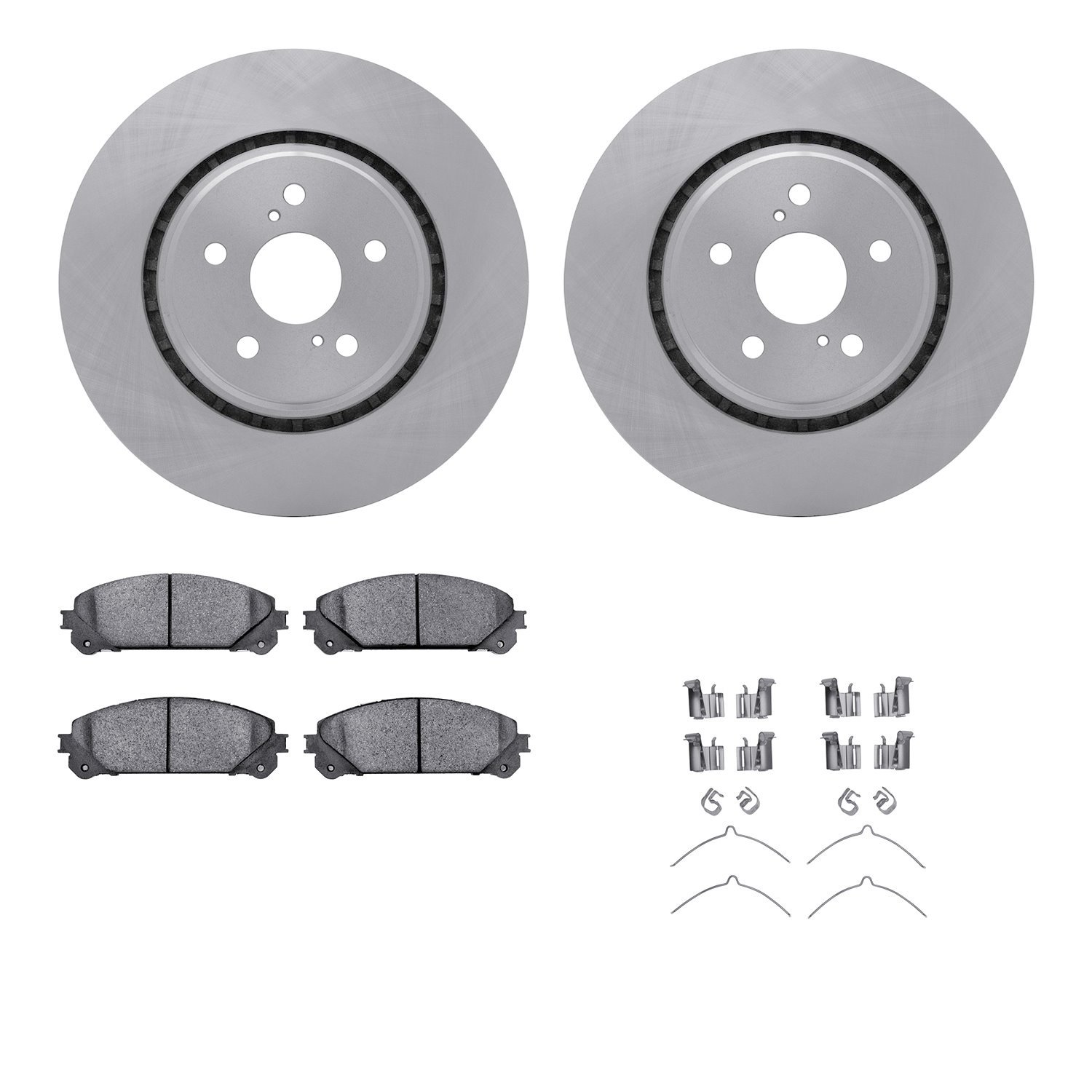 6312-75029 Brake Rotors with 3000-Series Ceramic Brake Pads Kit with Hardware, Fits Select Lexus/Toyota/Scion, Position: Front