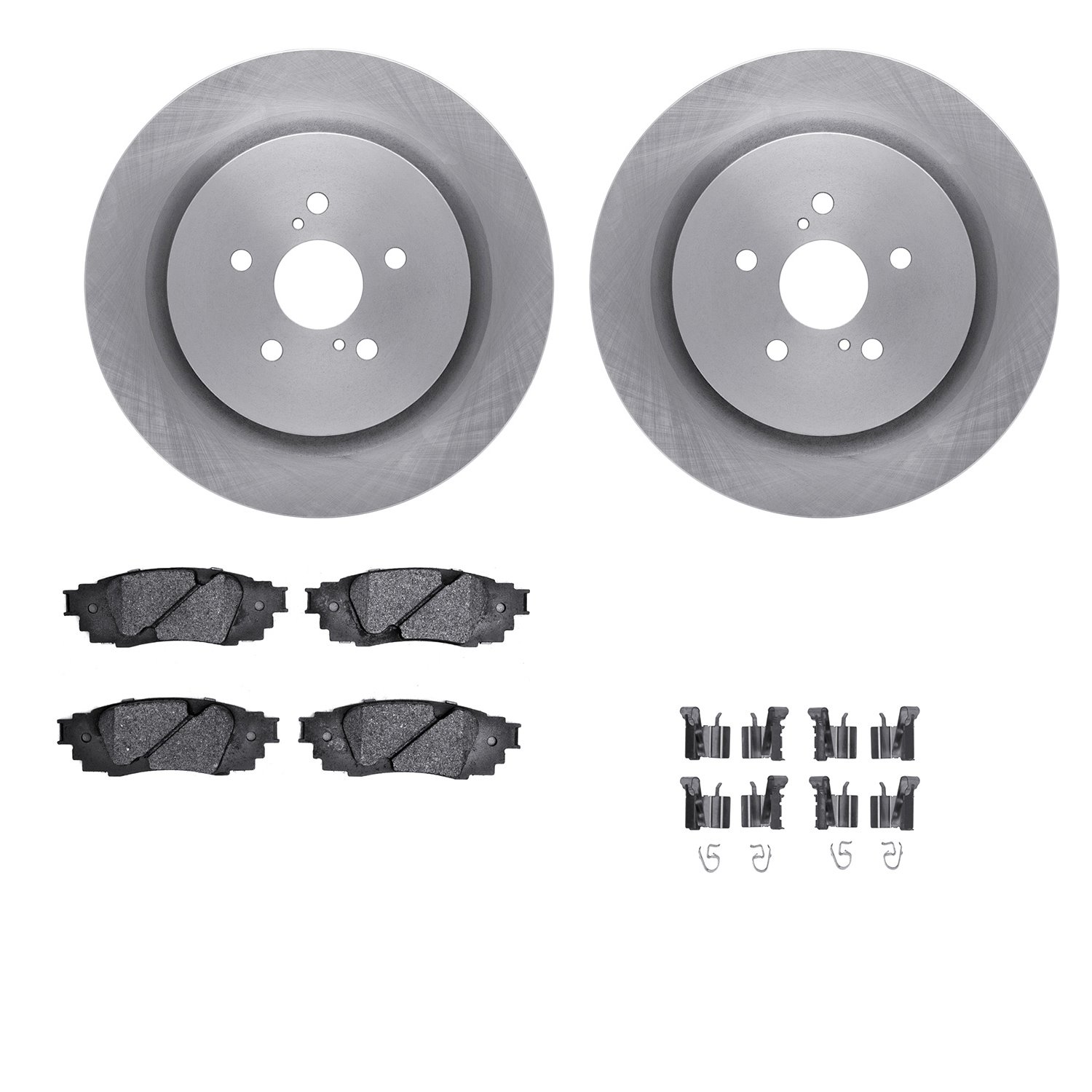 6312-75038 Brake Rotors with 3000-Series Ceramic Brake Pads Kit with Hardware, Fits Select Lexus/Toyota/Scion, Position: Rear