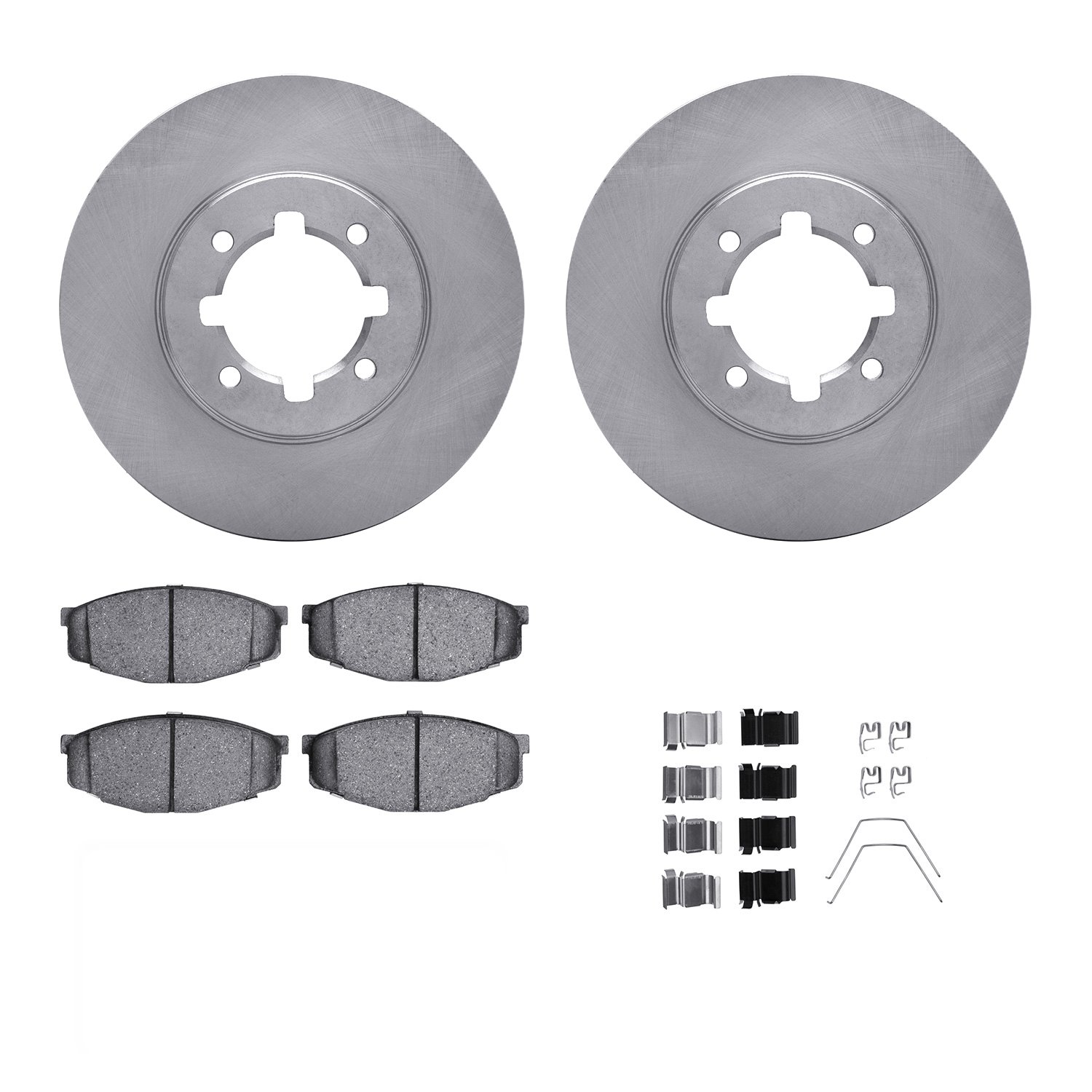 6312-76024 Brake Rotors with 3000-Series Ceramic Brake Pads Kit with Hardware, 1983-1984 Lexus/Toyota/Scion, Position: Front