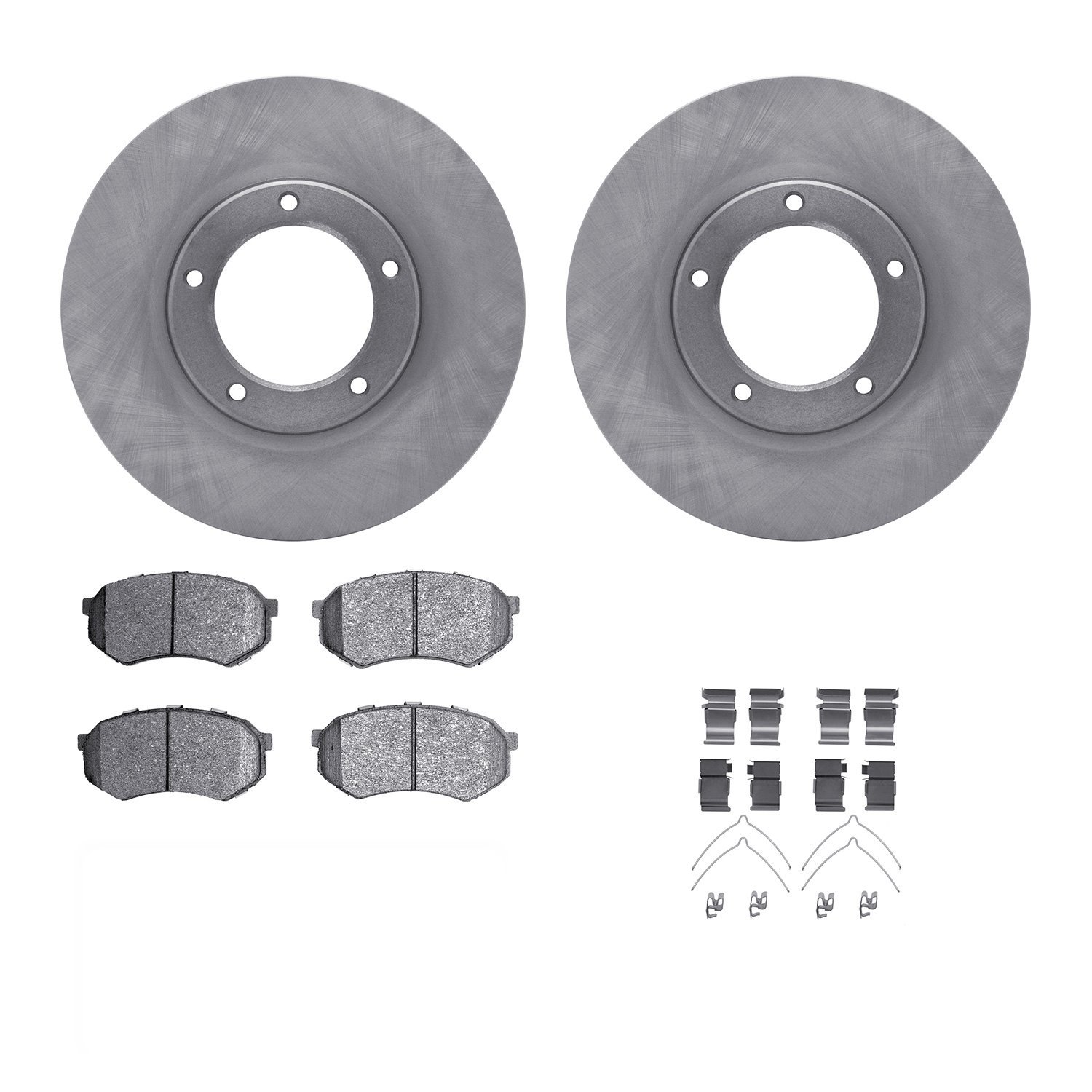 6312-76072 Brake Rotors with 3000-Series Ceramic Brake Pads Kit with Hardware, 1989-1995 Lexus/Toyota/Scion, Position: Front