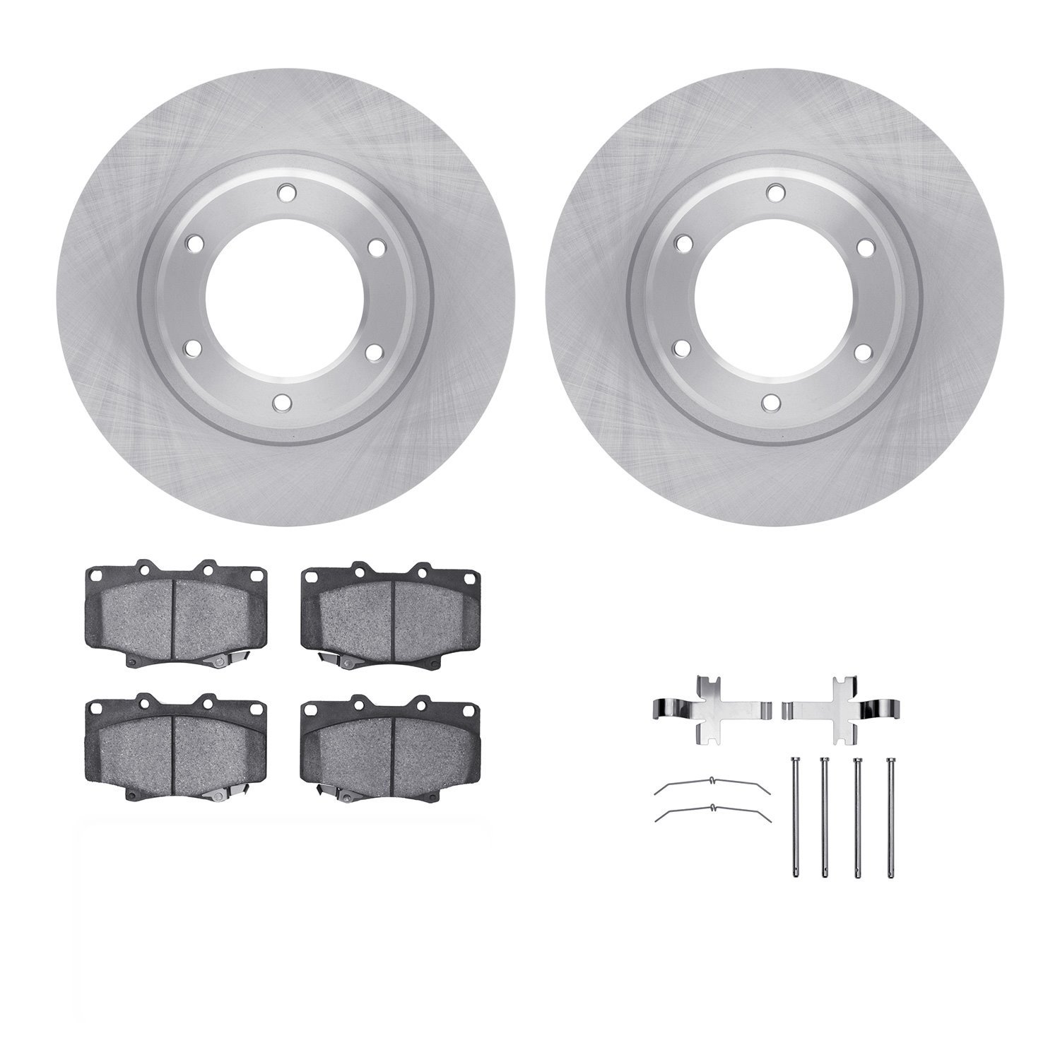 6312-76087 Brake Rotors with 3000-Series Ceramic Brake Pads Kit with Hardware, 1993-1997 Lexus/Toyota/Scion, Position: Front