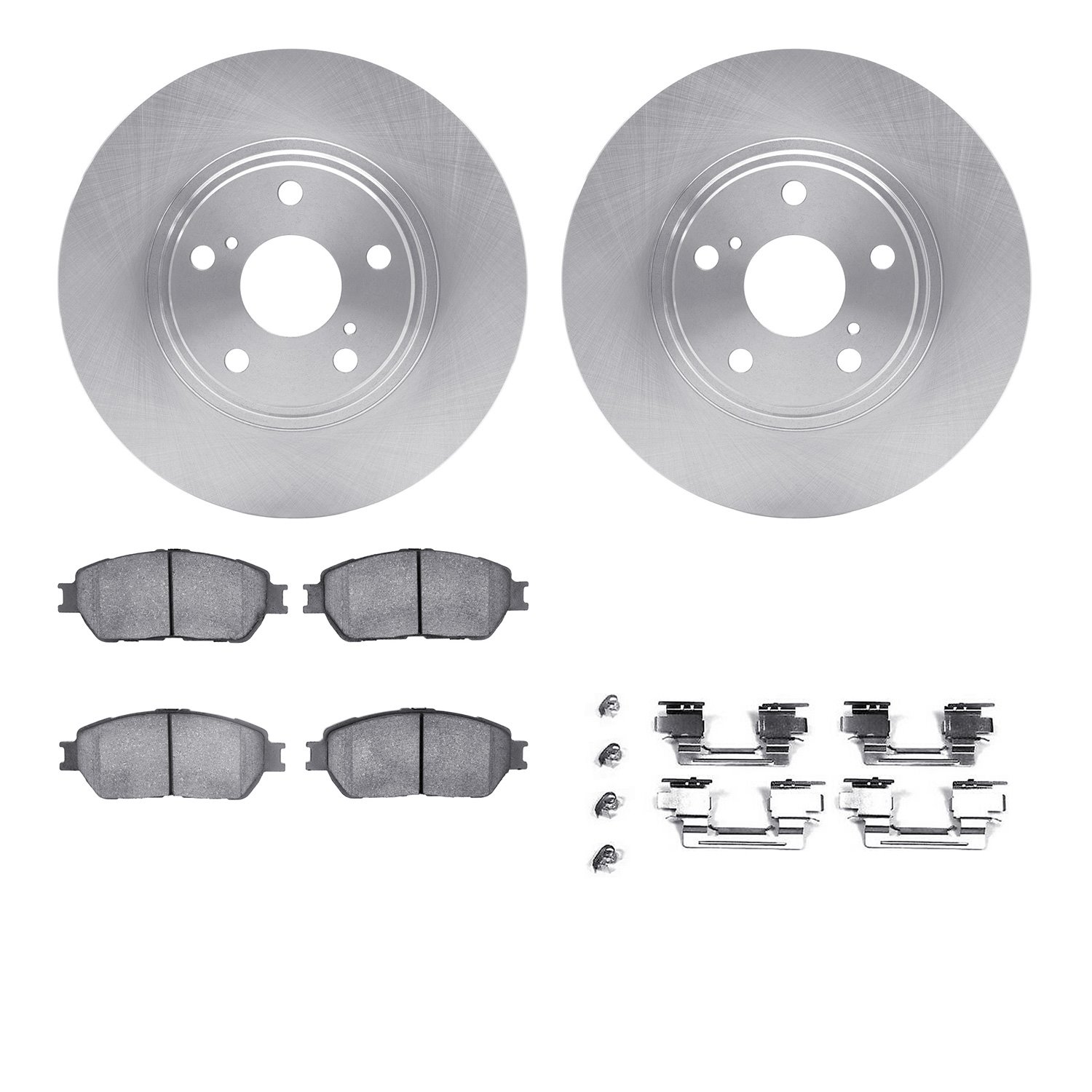 6312-76135 Brake Rotors with 3000-Series Ceramic Brake Pads Kit with Hardware, 2003-2006 Lexus/Toyota/Scion, Position: Front