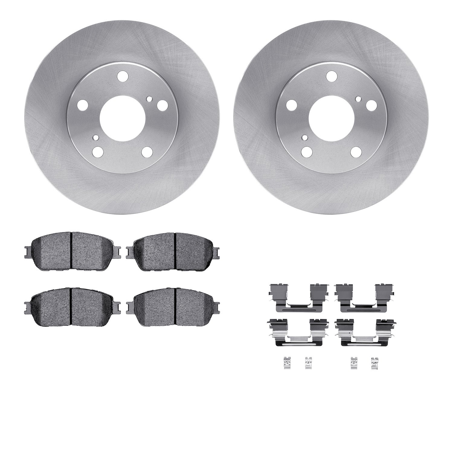 6312-76138 Brake Rotors with 3000-Series Ceramic Brake Pads Kit with Hardware, 2005-2015 Lexus/Toyota/Scion, Position: Front