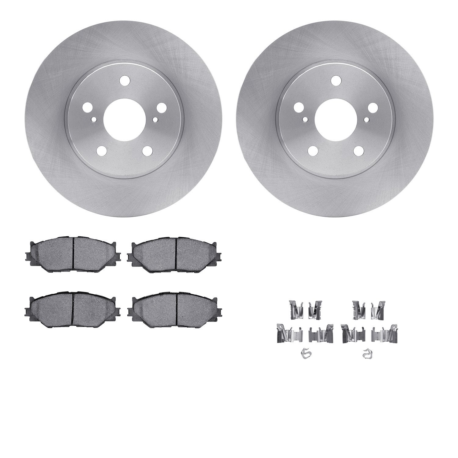 6312-76153 Brake Rotors with 3000-Series Ceramic Brake Pads Kit with Hardware, 2006-2015 Lexus/Toyota/Scion, Position: Front